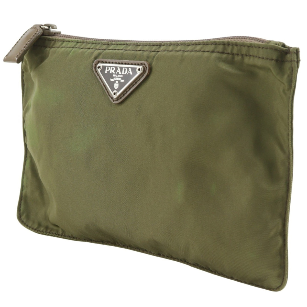 Prada Khaki Nylon Pouch (Pre-Owned)