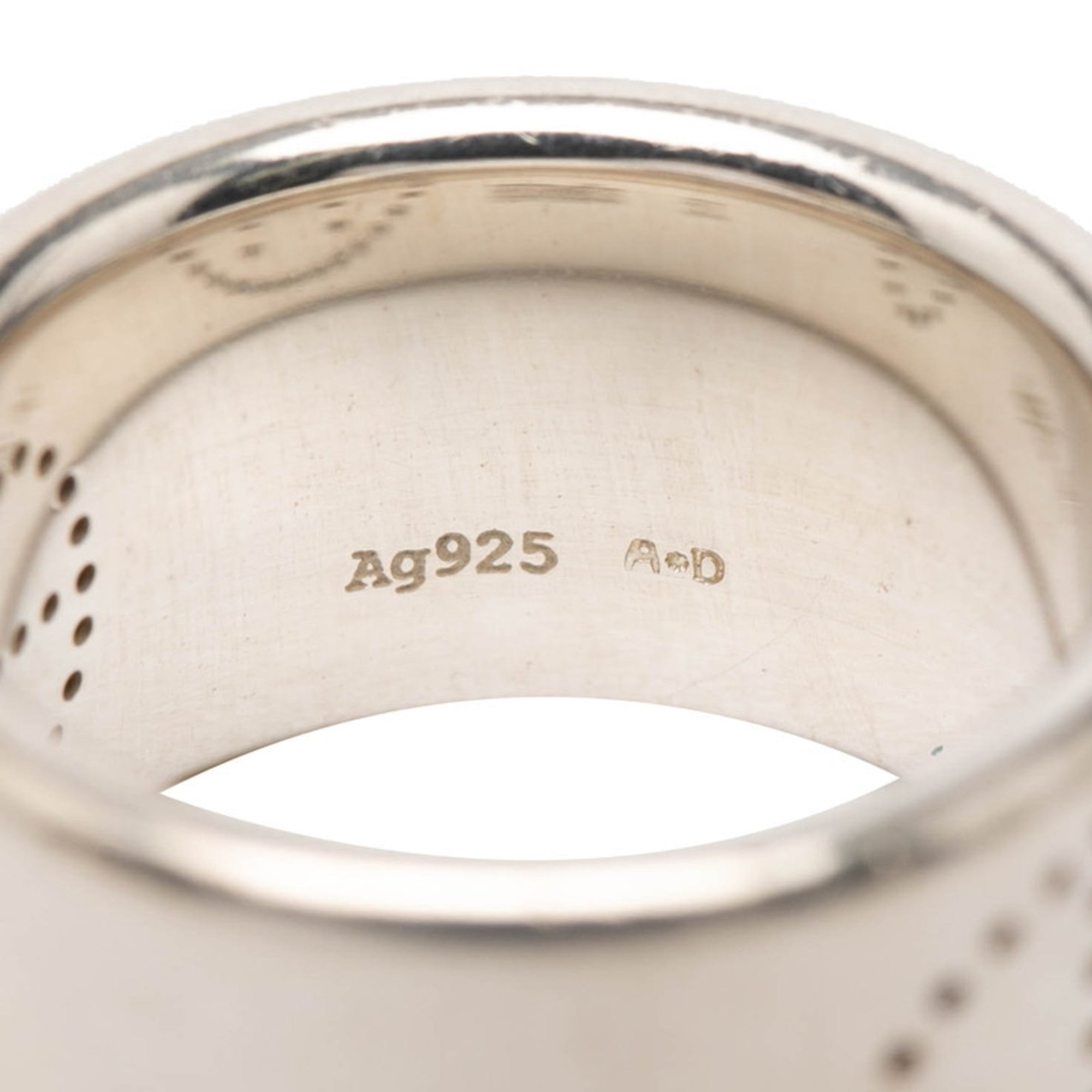 Hermes Silver 925 Band Ring (Pre-Owned)