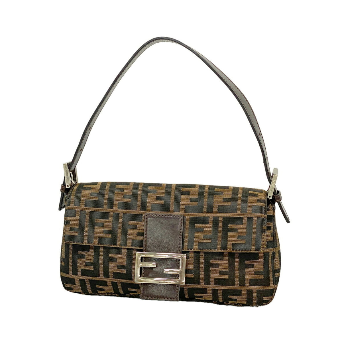Fendi Brown Nylon Canvas Handbag (Pre-Owned)
