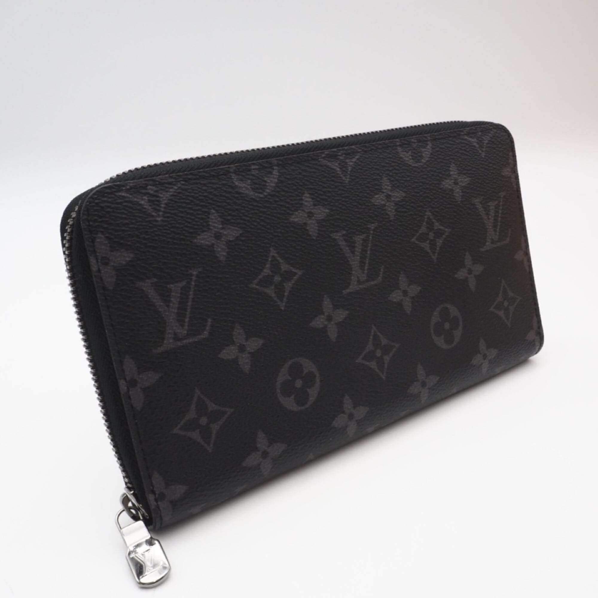Louis Vuitton Black Gray Coated Canvas Long Wallet (Bi-Fold) (Pre-Owned)