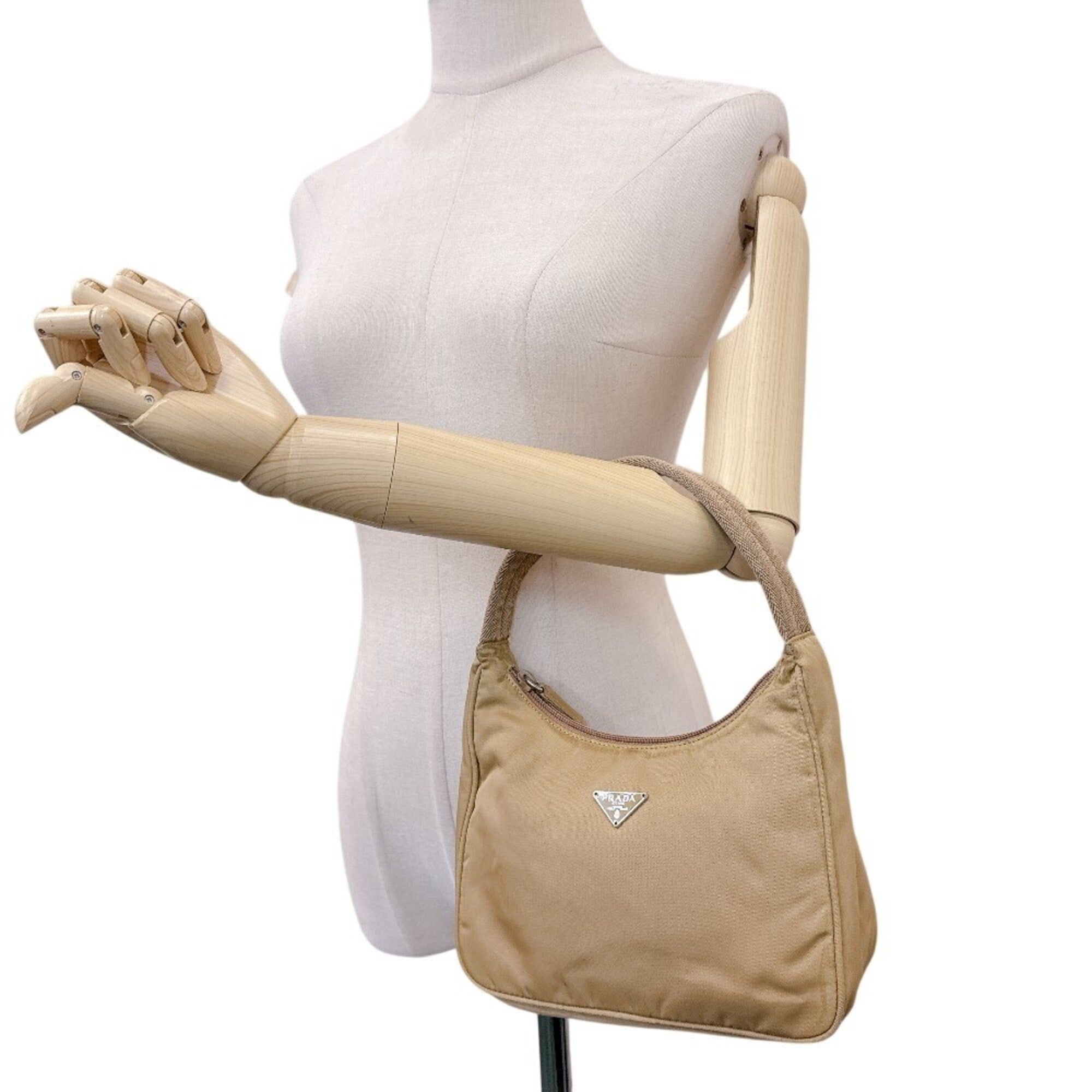 Prada Beige Nylon Pouch (Pre-Owned)