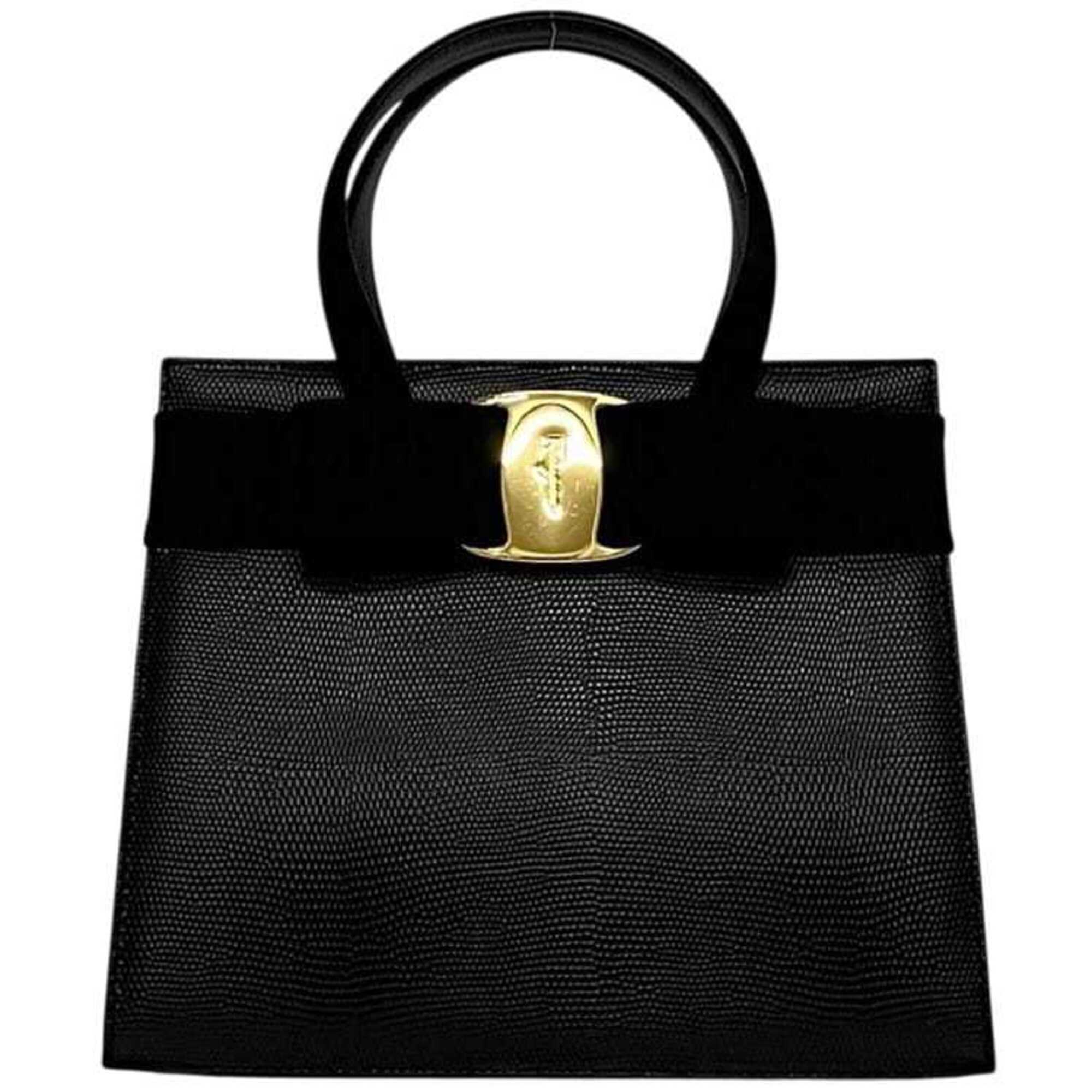 Salvatore Ferragamo Black Leather Handbag (Pre-Owned)