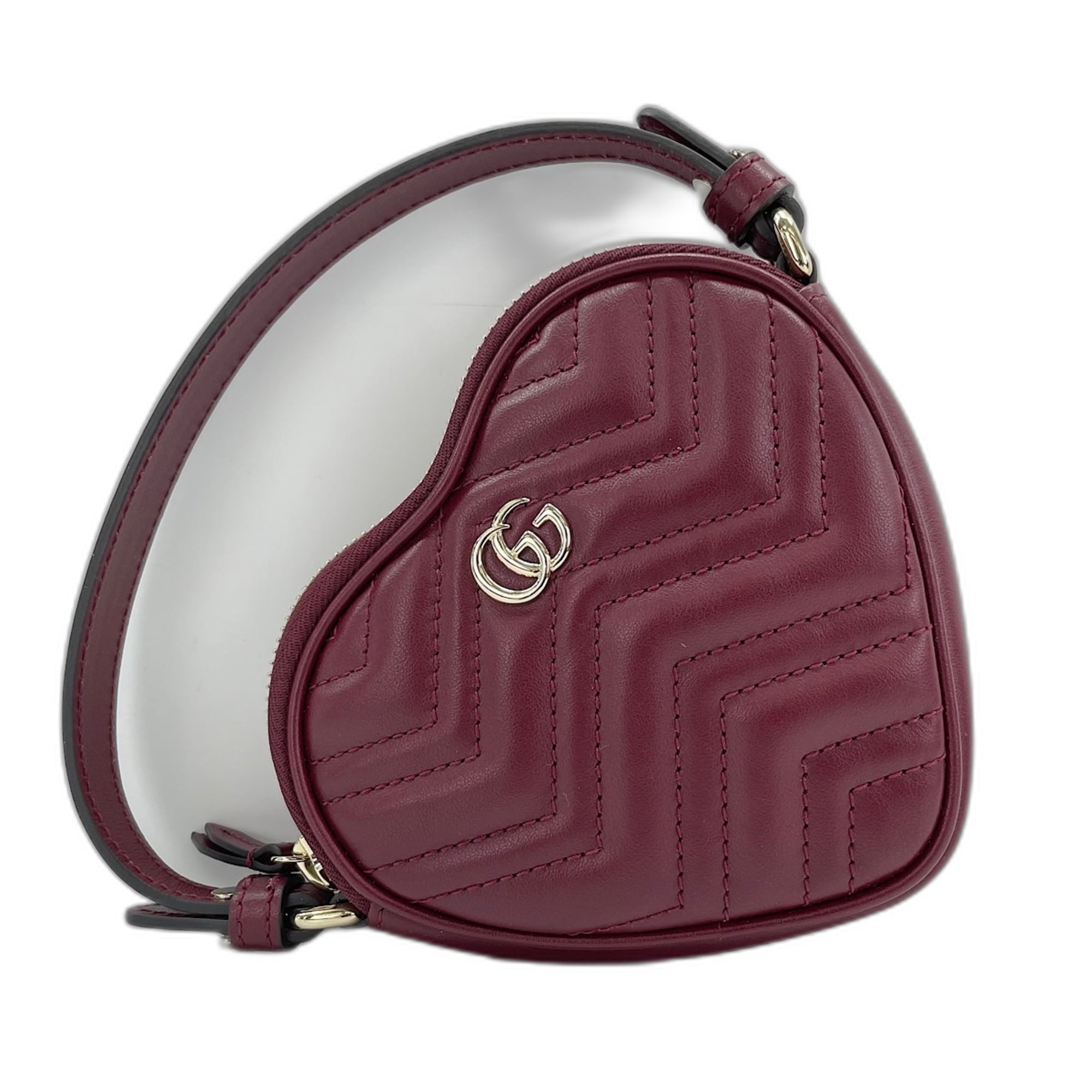 Gucci Gg Marmont Wine Leather Handbag (Pre-Owned)
