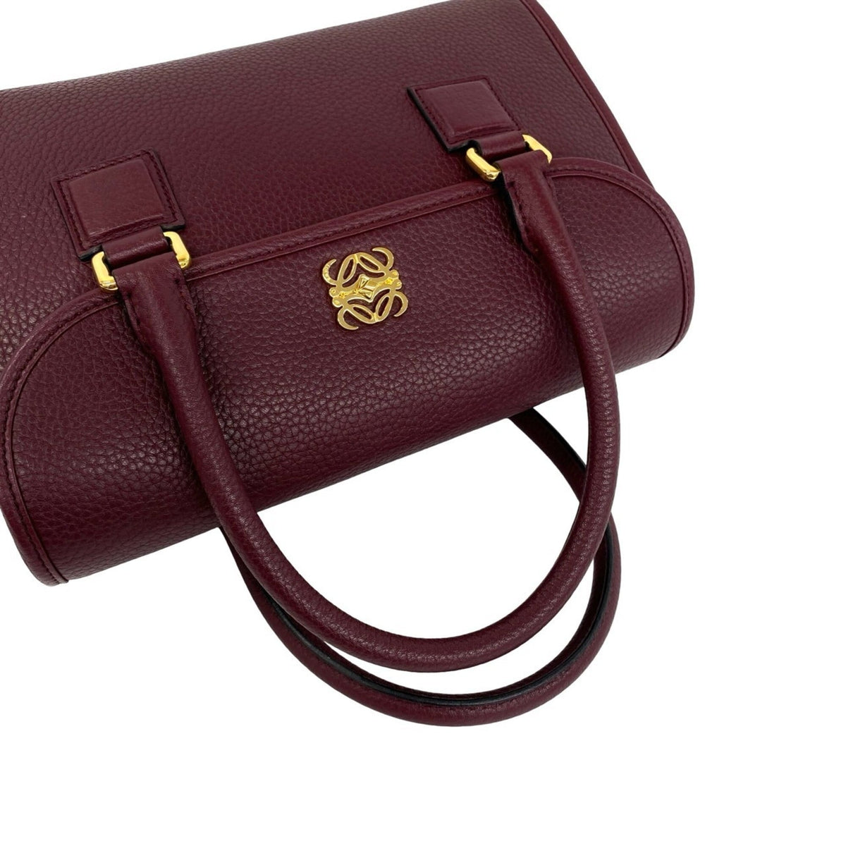 Loewe Bordeaux Wine Leather Handbag Shoulder Bag Tote Bag (Pre-Owned)