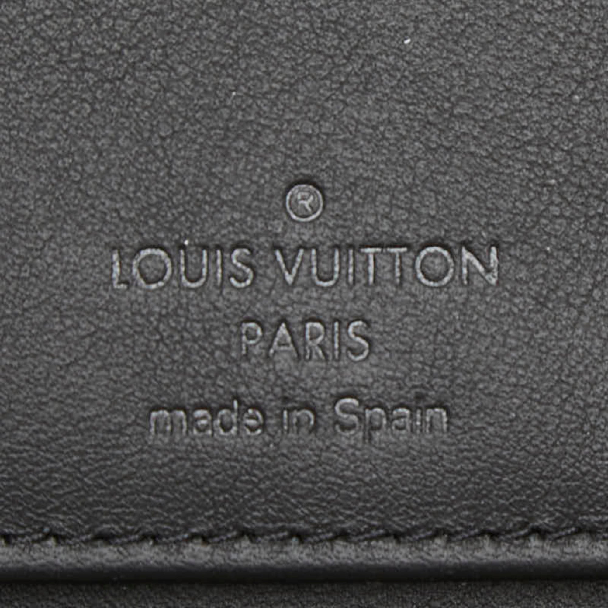 Louis Vuitton Black Leather Long Wallet (Bi-Fold) (Pre-Owned)