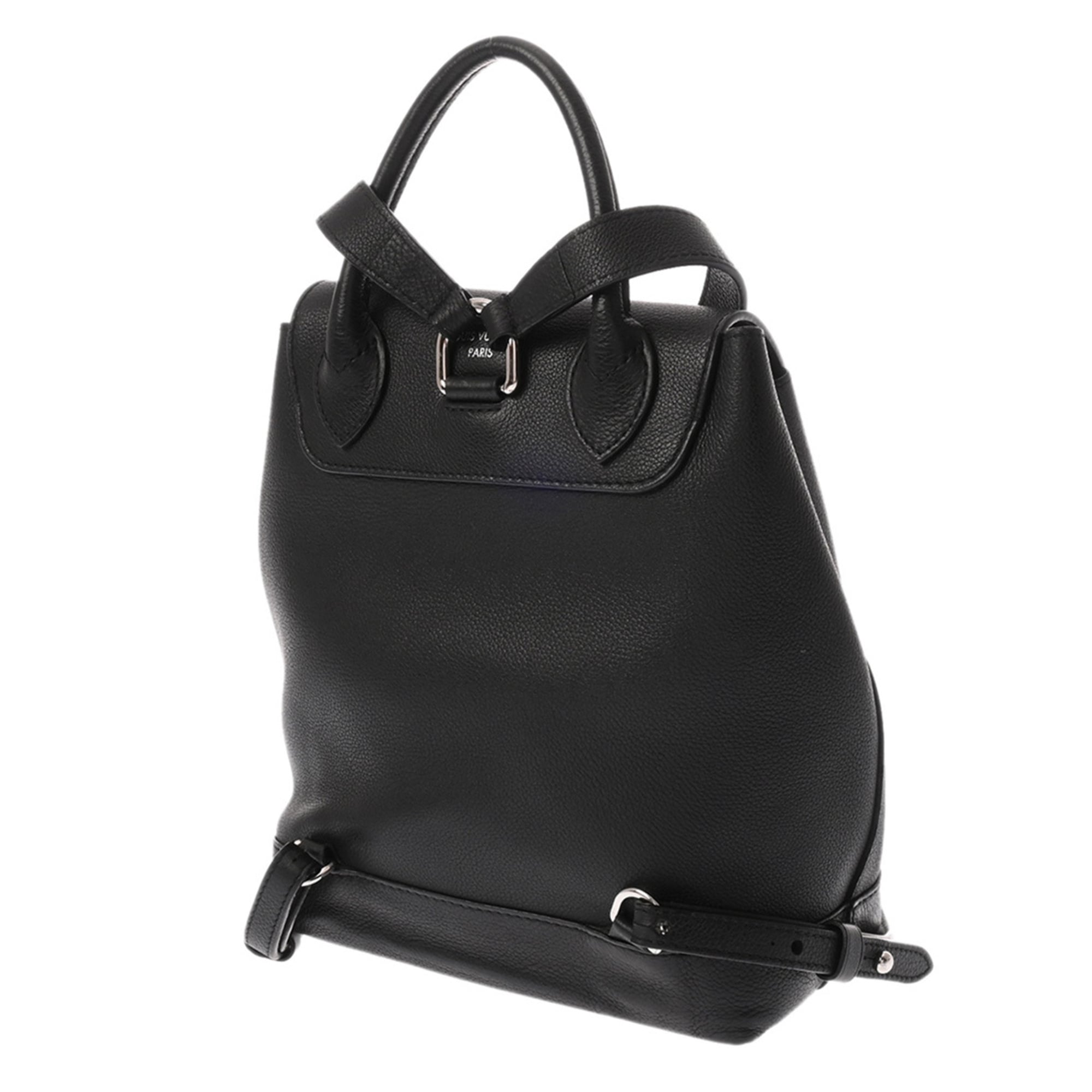 Louis Vuitton Noir Leather Backpack (Pre-Owned)