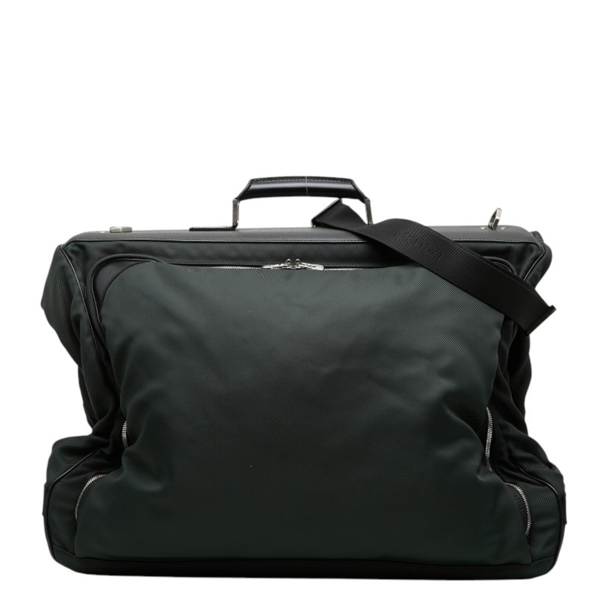 Louis Vuitton Black Episea Green Nylon Leather Boston Bag Garment Case Shoulder Bag (Pre-Owned)
