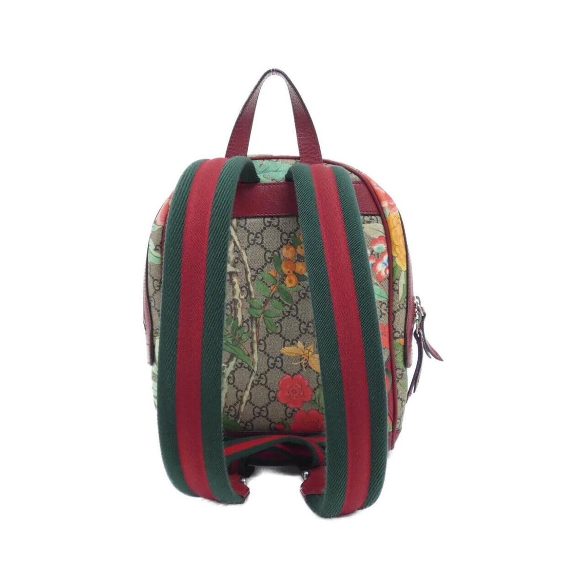 Gucci Beige Red Color Gg Supreme Canvas Backpack (Pre-Owned)
