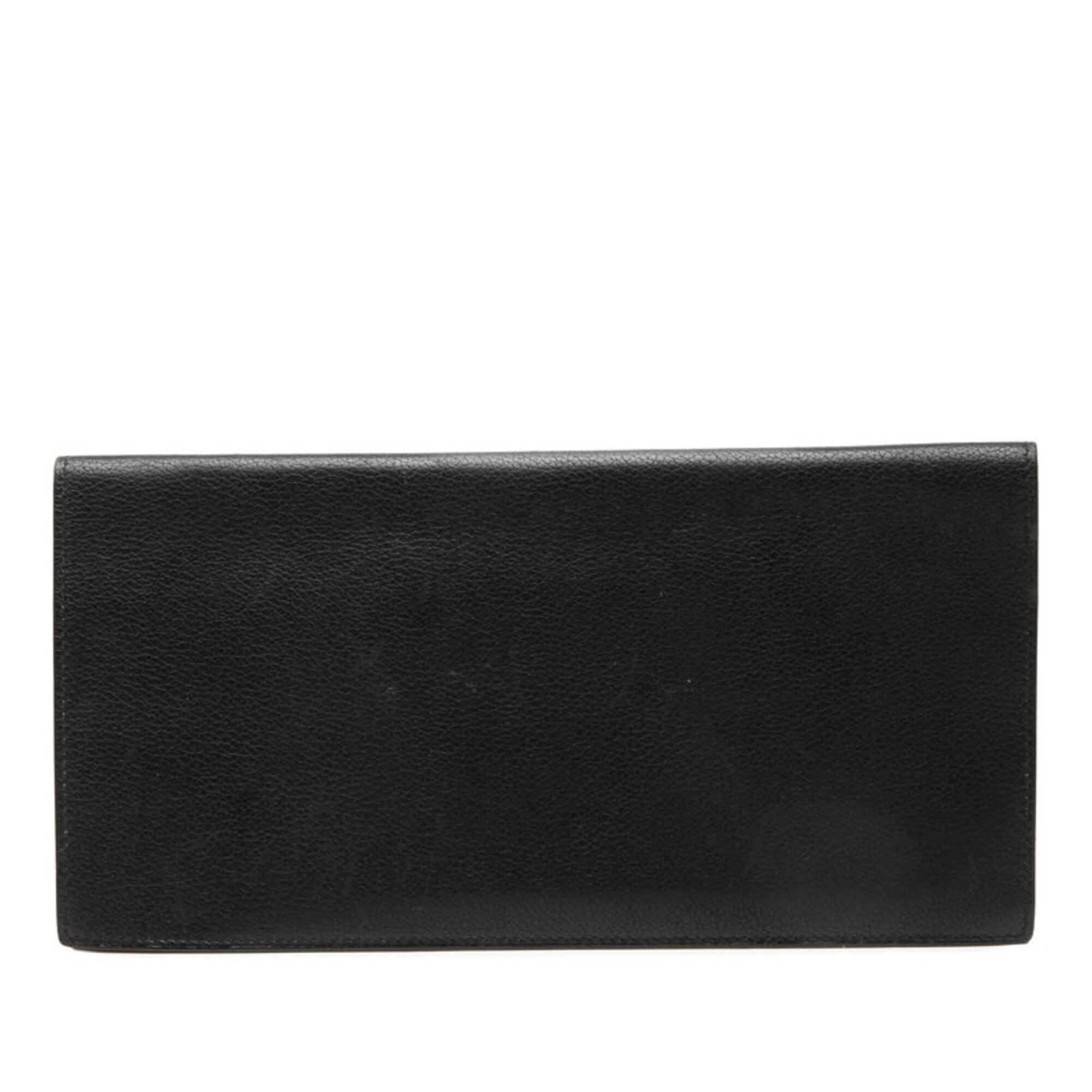 Hermes Black Leather Long Wallet (Bi-Fold) (Pre-Owned)