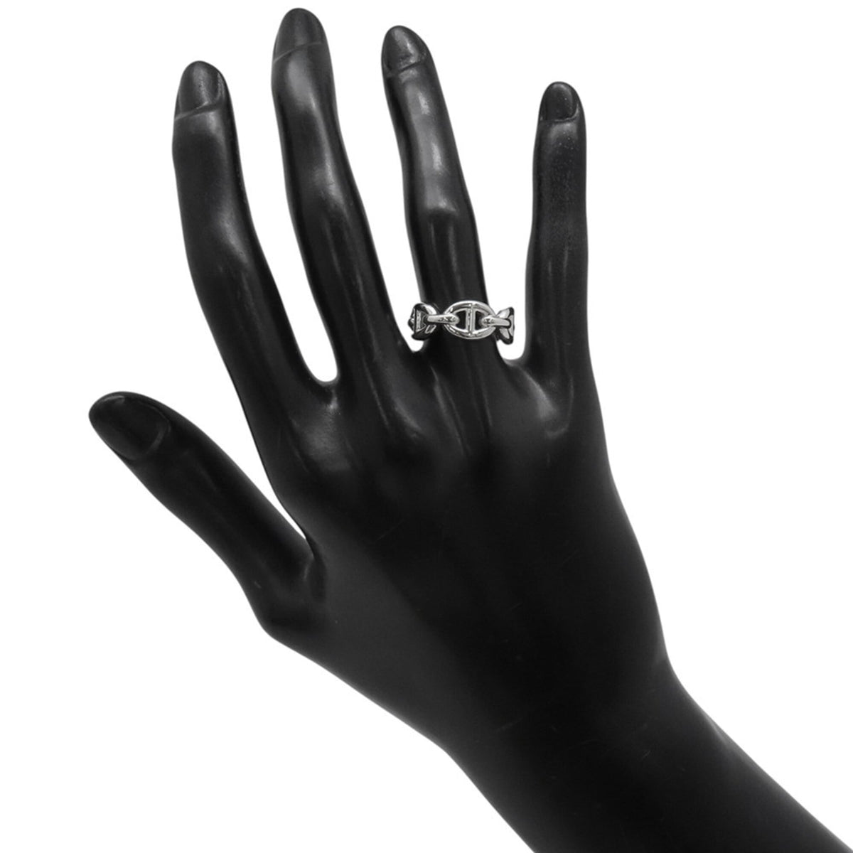 Hermes Silver 925 Band Ring (Pre-Owned)