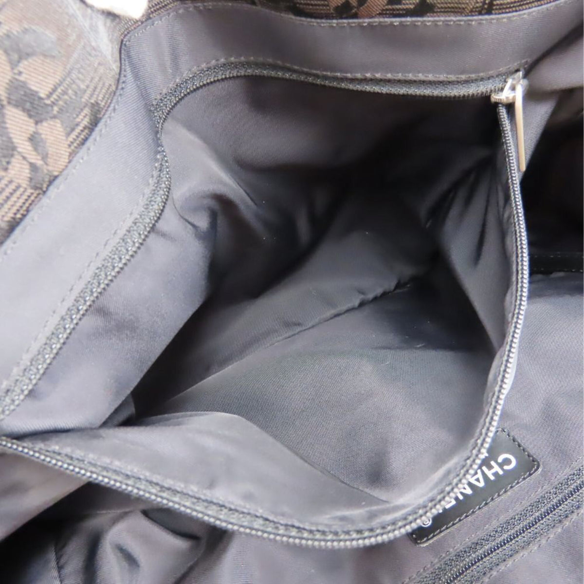 Chanel New Travel Line Black Jacquard Nylon Leather Tote Bag (Pre-Owned)