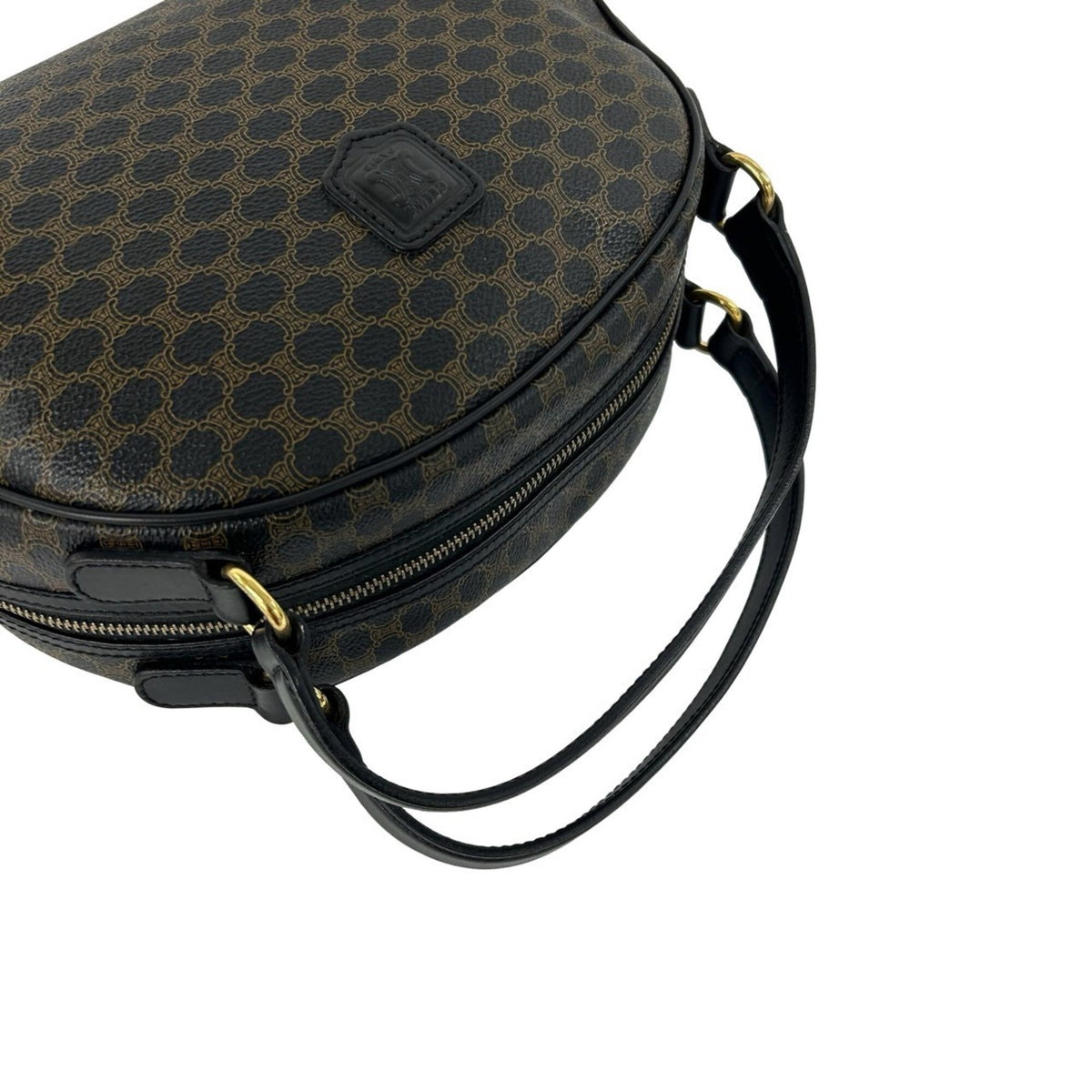 Celine Black Brown Leather Pvc Boston Bag Handbag (Pre-Owned)