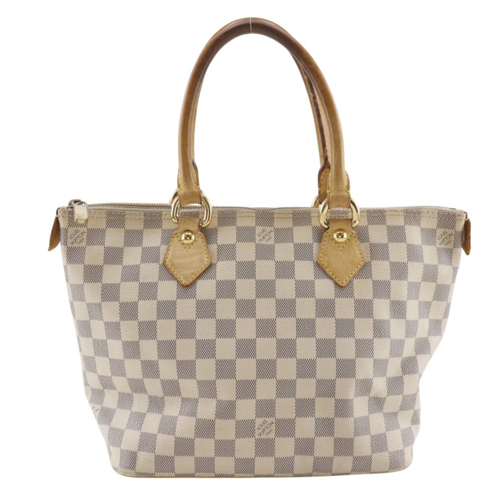 Louis Vuitton White Damier Azur Canvas Handbag (Pre-Owned)