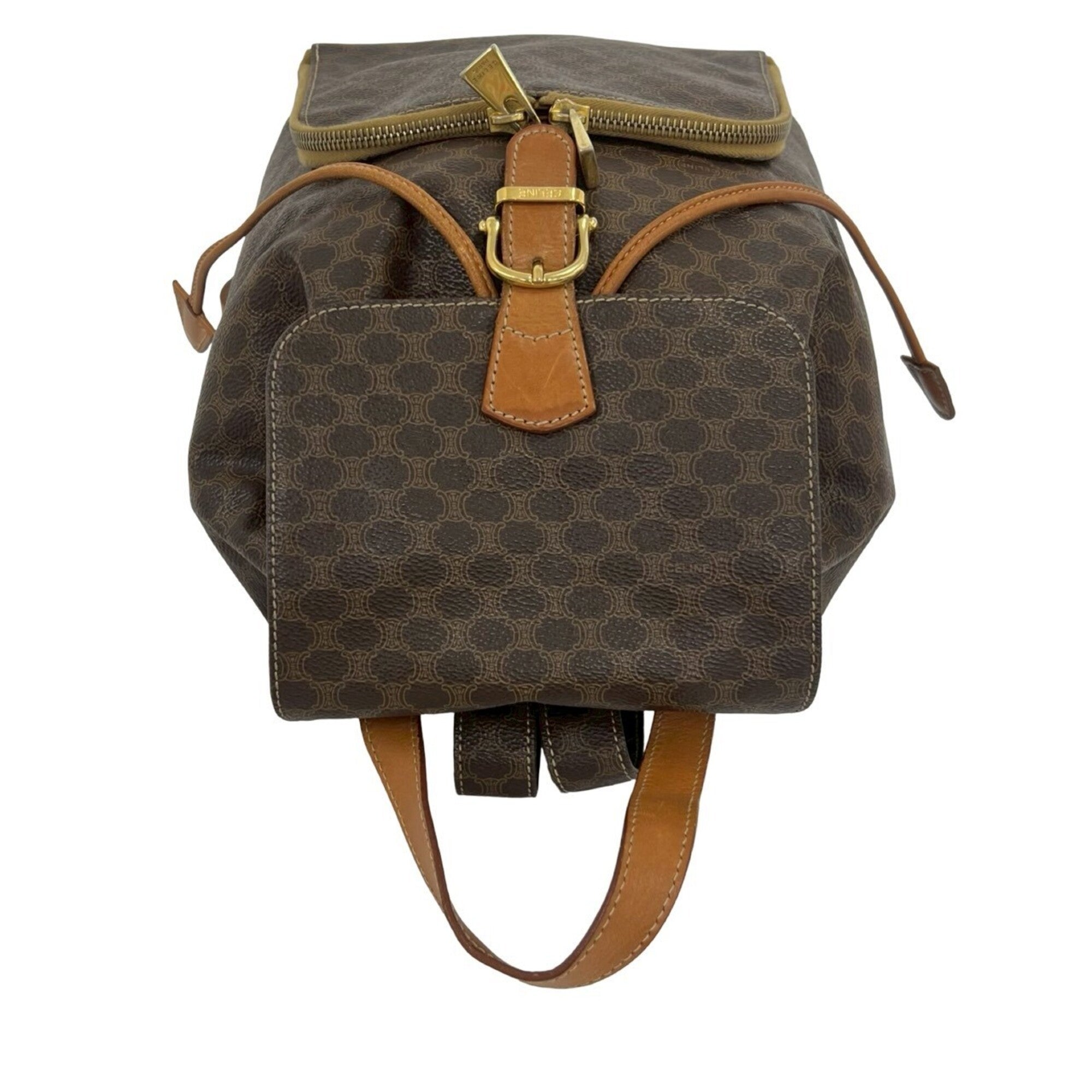 Celine Brown Pvc Leather Backpack (Pre-Owned)
