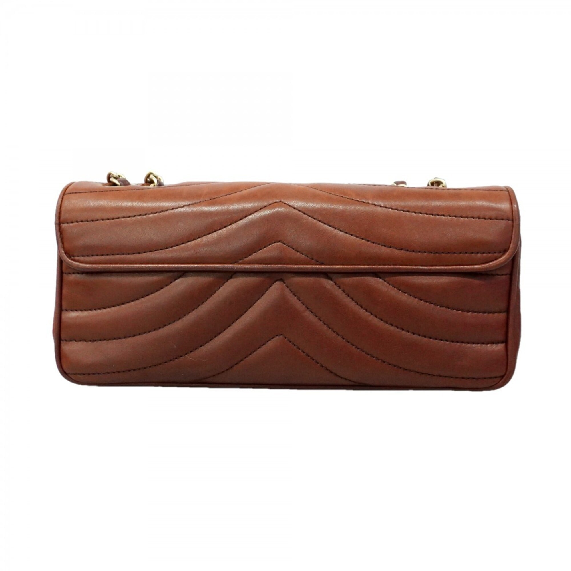 Chanel Dark Brown Leather Shoulder Bag (Pre-Owned)