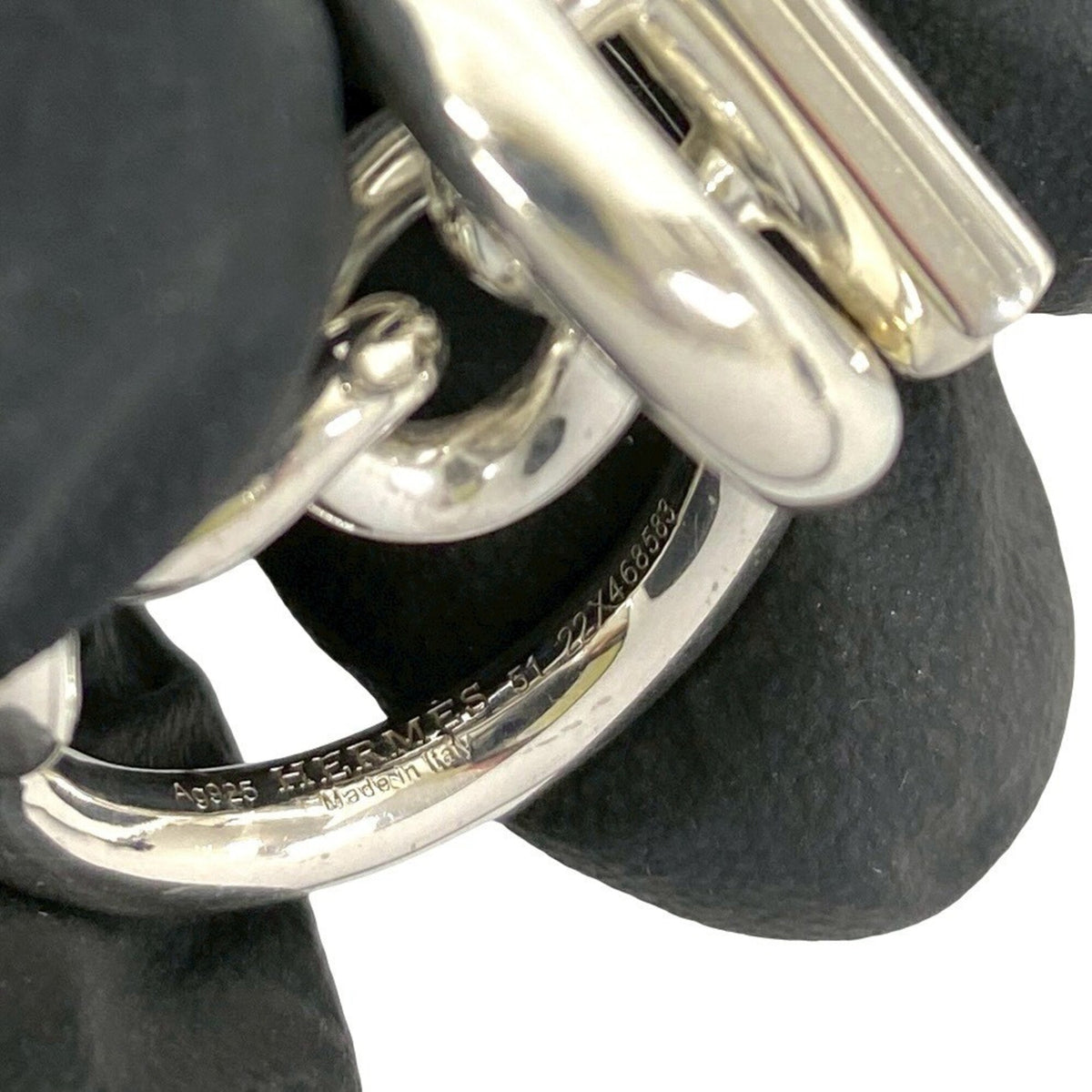 Hermes Silver Silver 925 Band Ring (Pre-Owned)