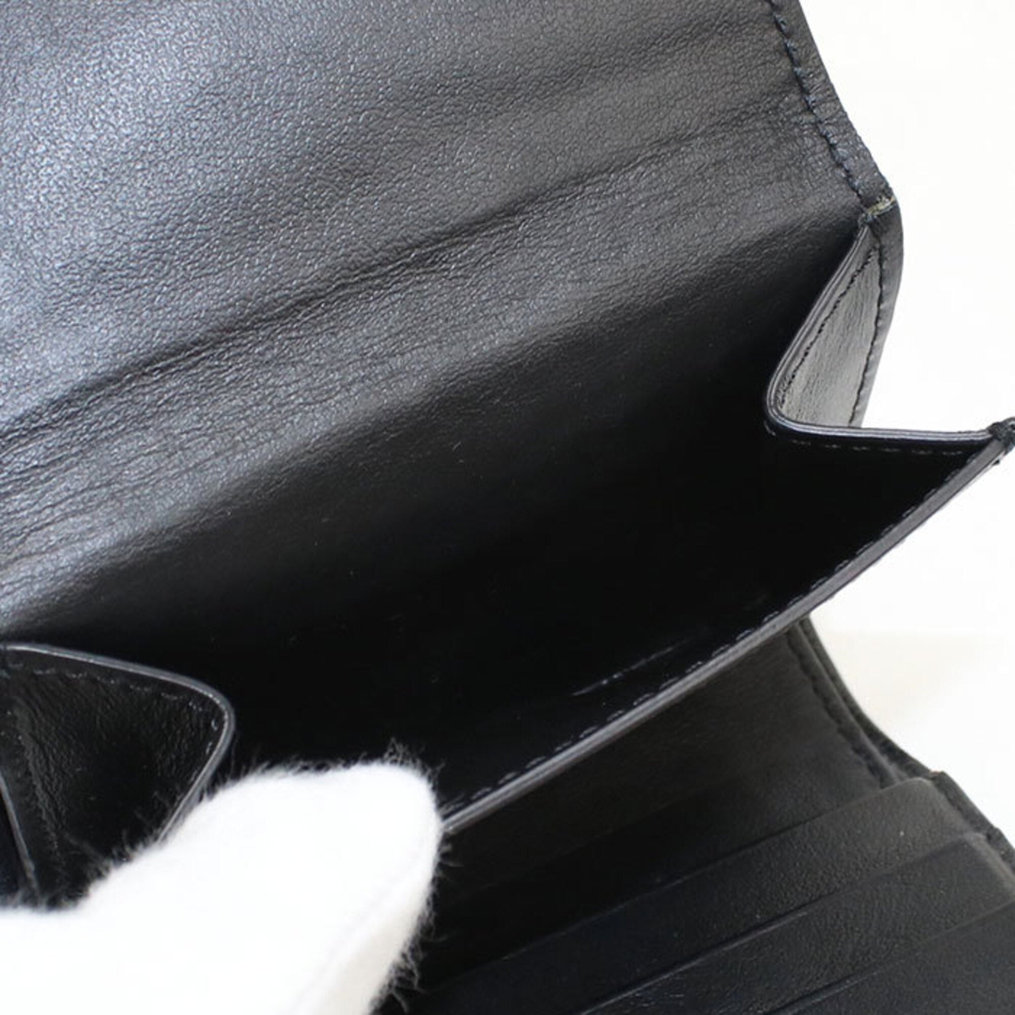 Celine Black Leather Wallet (Tri-Fold) (Pre-Owned)