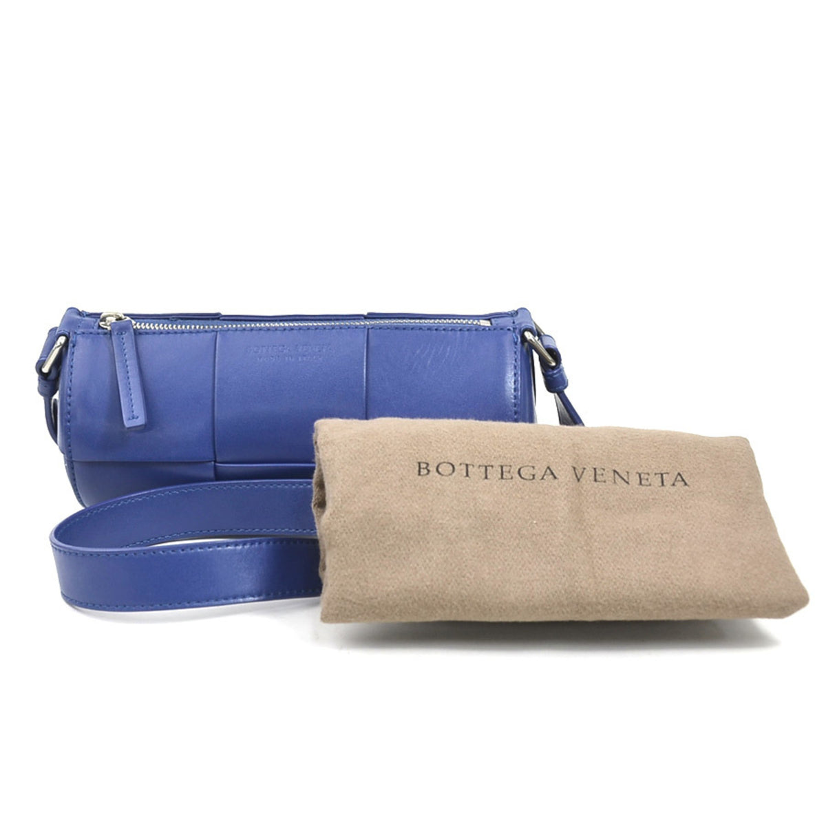 Bottega Veneta Blue Leather Shoulder Bag (Pre-Owned)