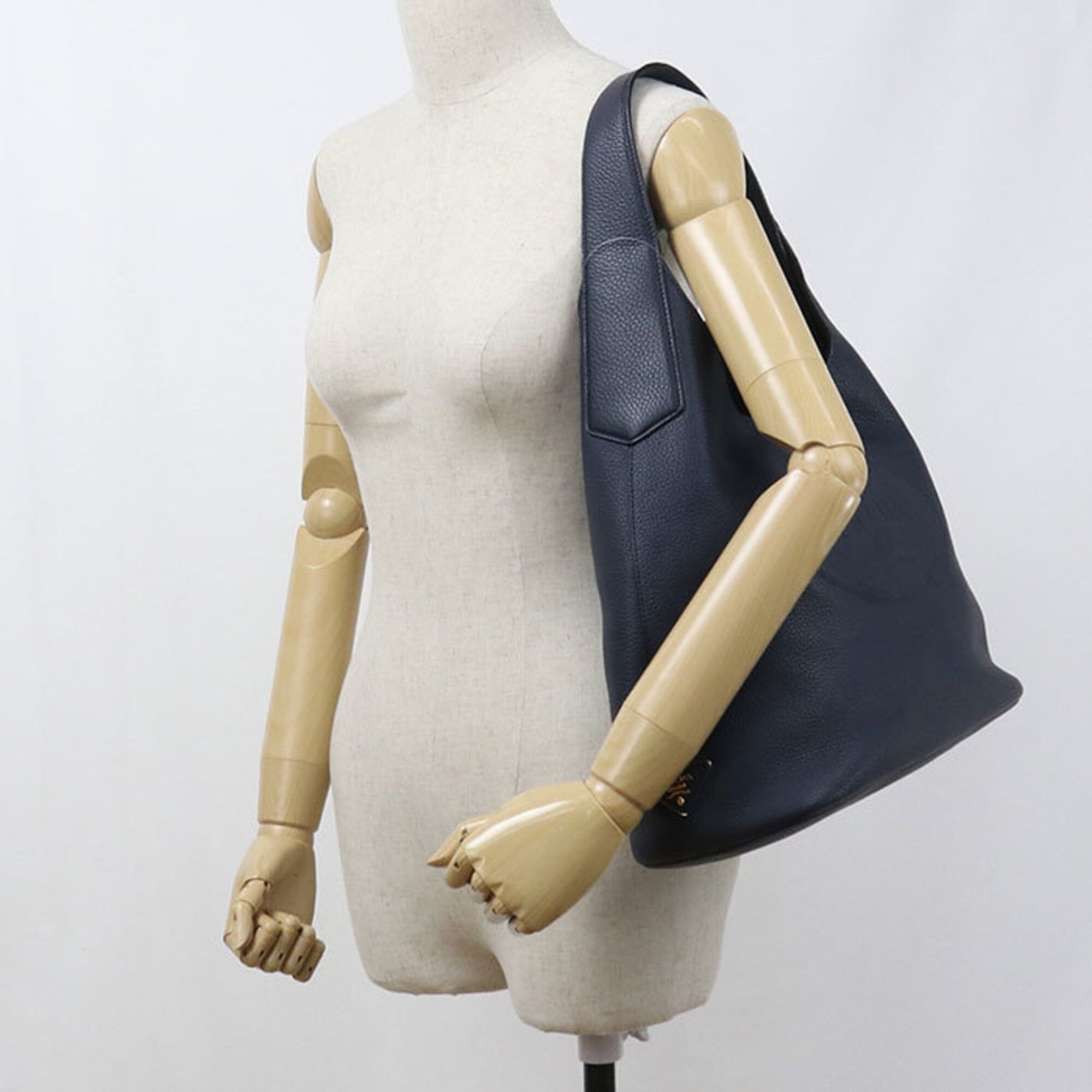 Prada Navy Leather Shoulder Bag (Pre-Owned)