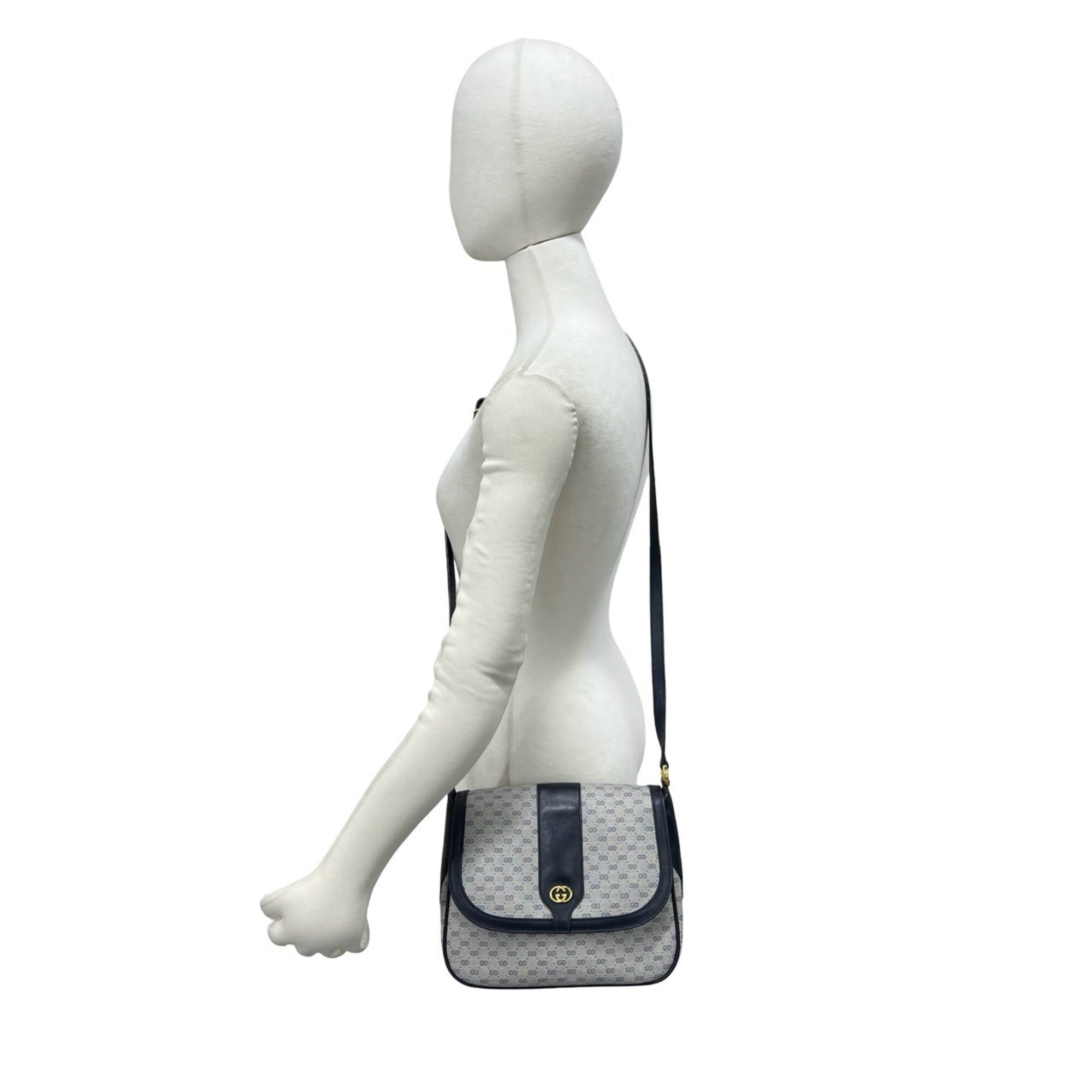 Gucci Navy Pvc Leather Pochette Shoulder Bag (Pre-Owned)