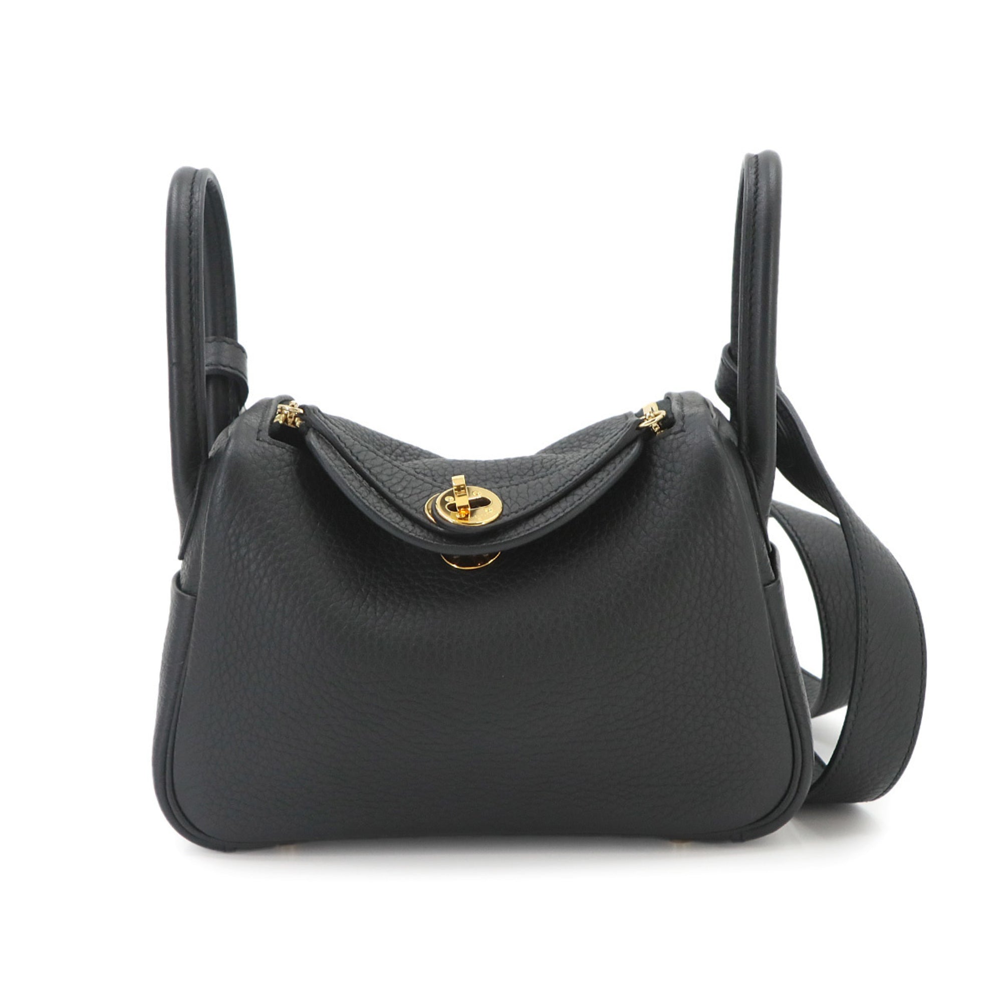 Hermes Black Taurillon Clemence Leather Handbag (Pre-Owned)