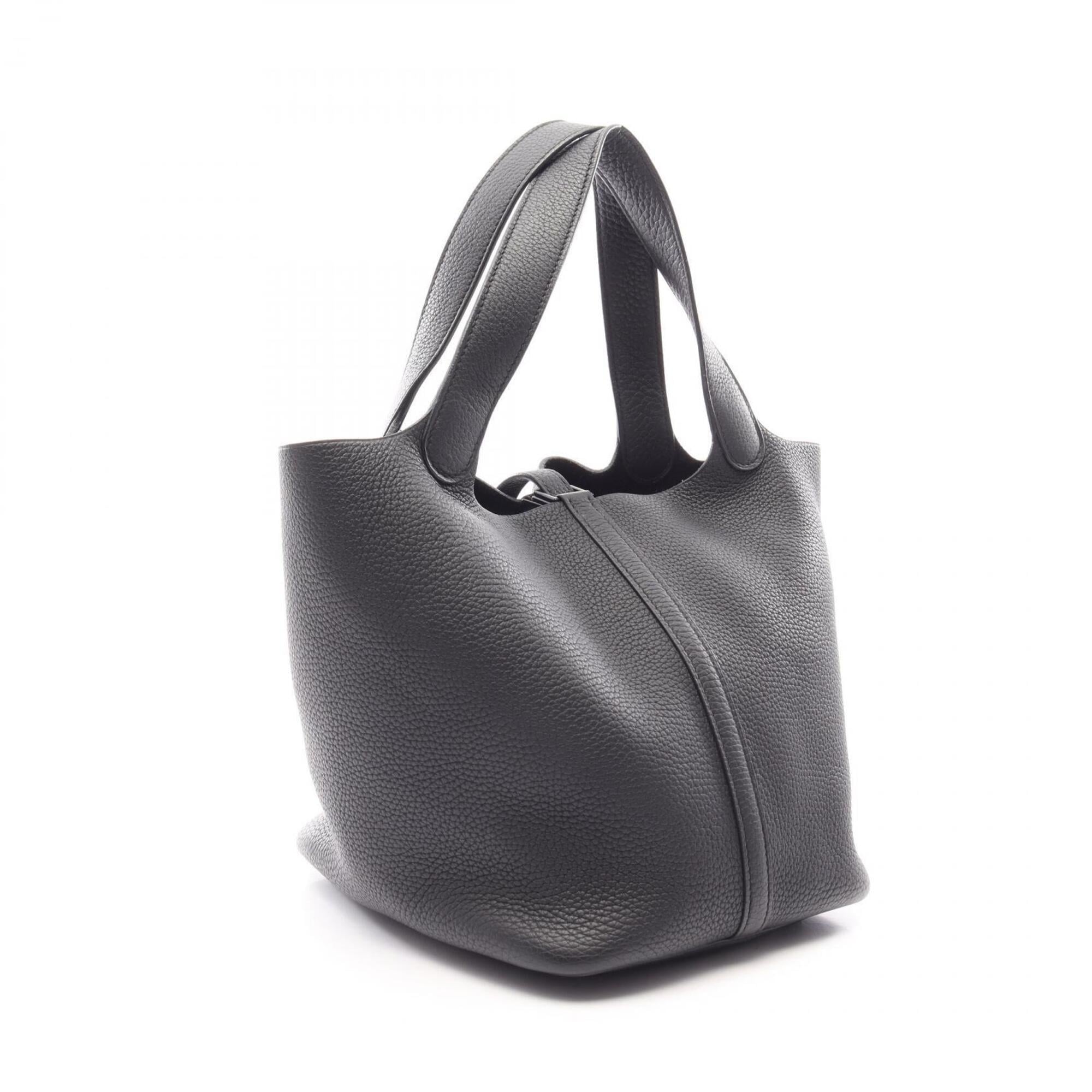 Hermes Black Taurillon Clemence Leather Handbag (Pre-Owned)