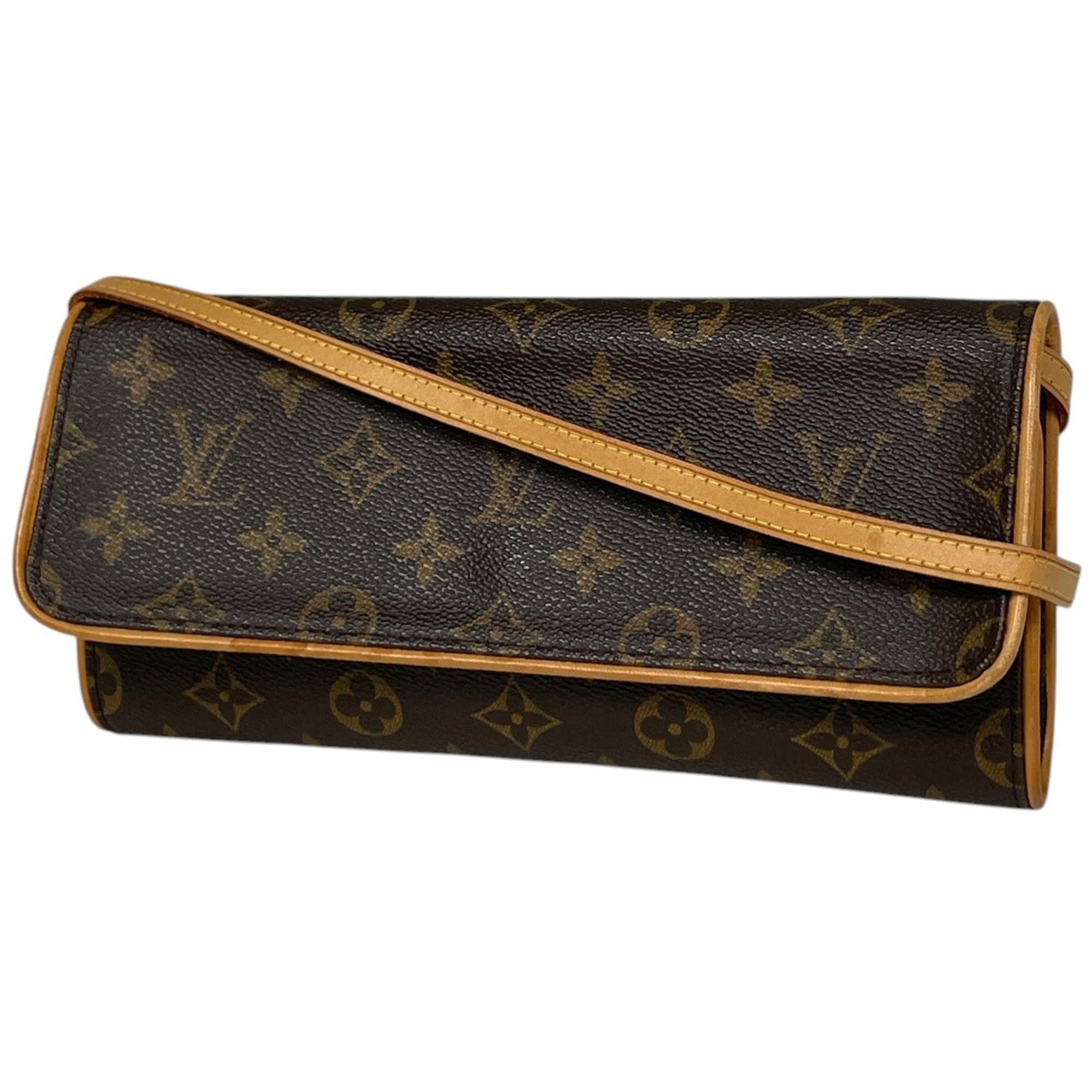 Louis Vuitton Brown Monogram Clutch Bag Pochette Shoulder Bag (Pre-Owned)