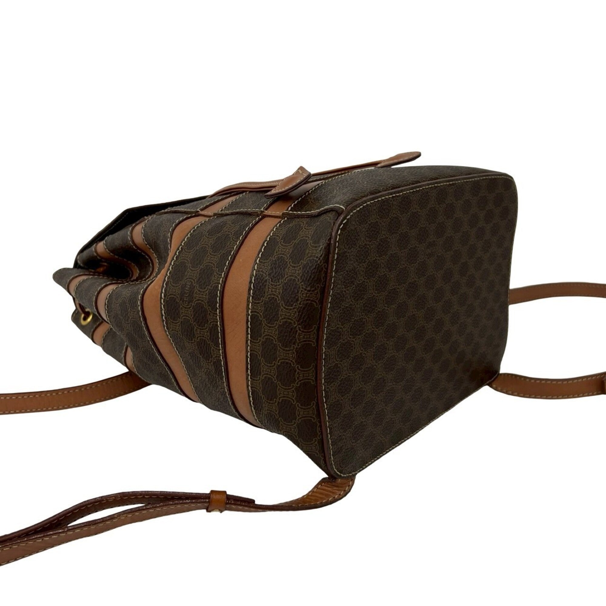 Celine Brown Leather Pvc Backpack (Pre-Owned)