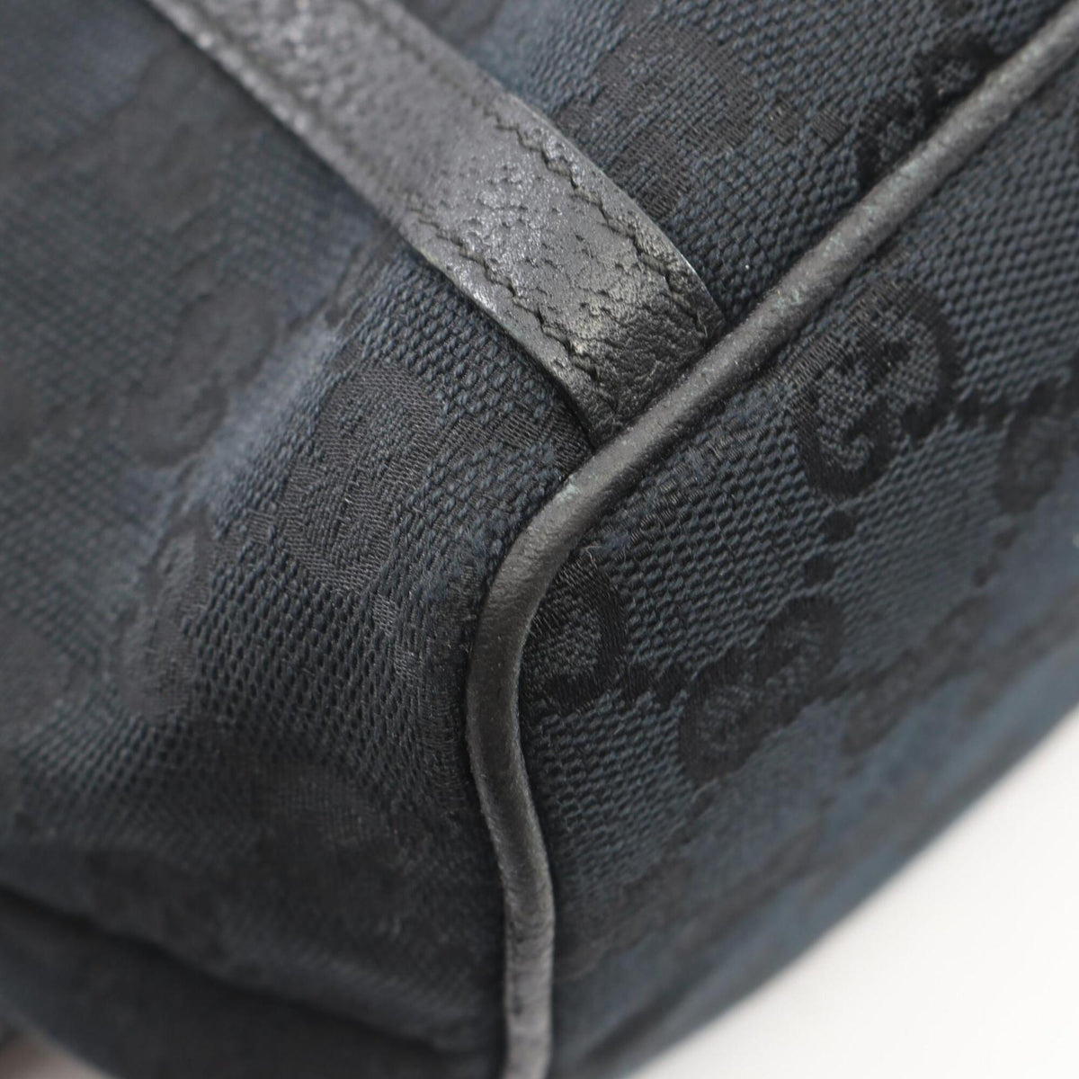 Gucci Black Canvas Leather Backpack Handbag (Pre-Owned)