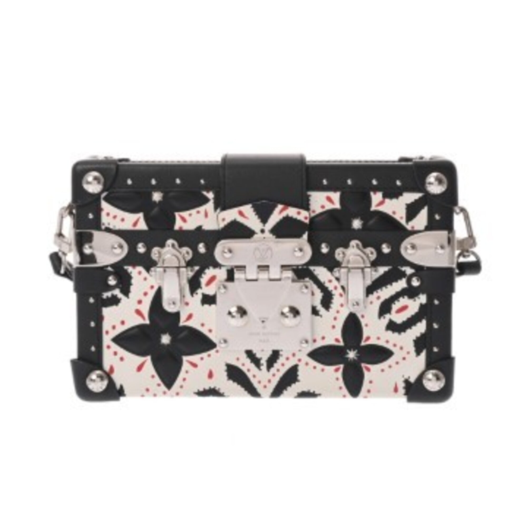 Louis Vuitton Black Red Color White Leather Shoulder Bag (Pre-Owned)