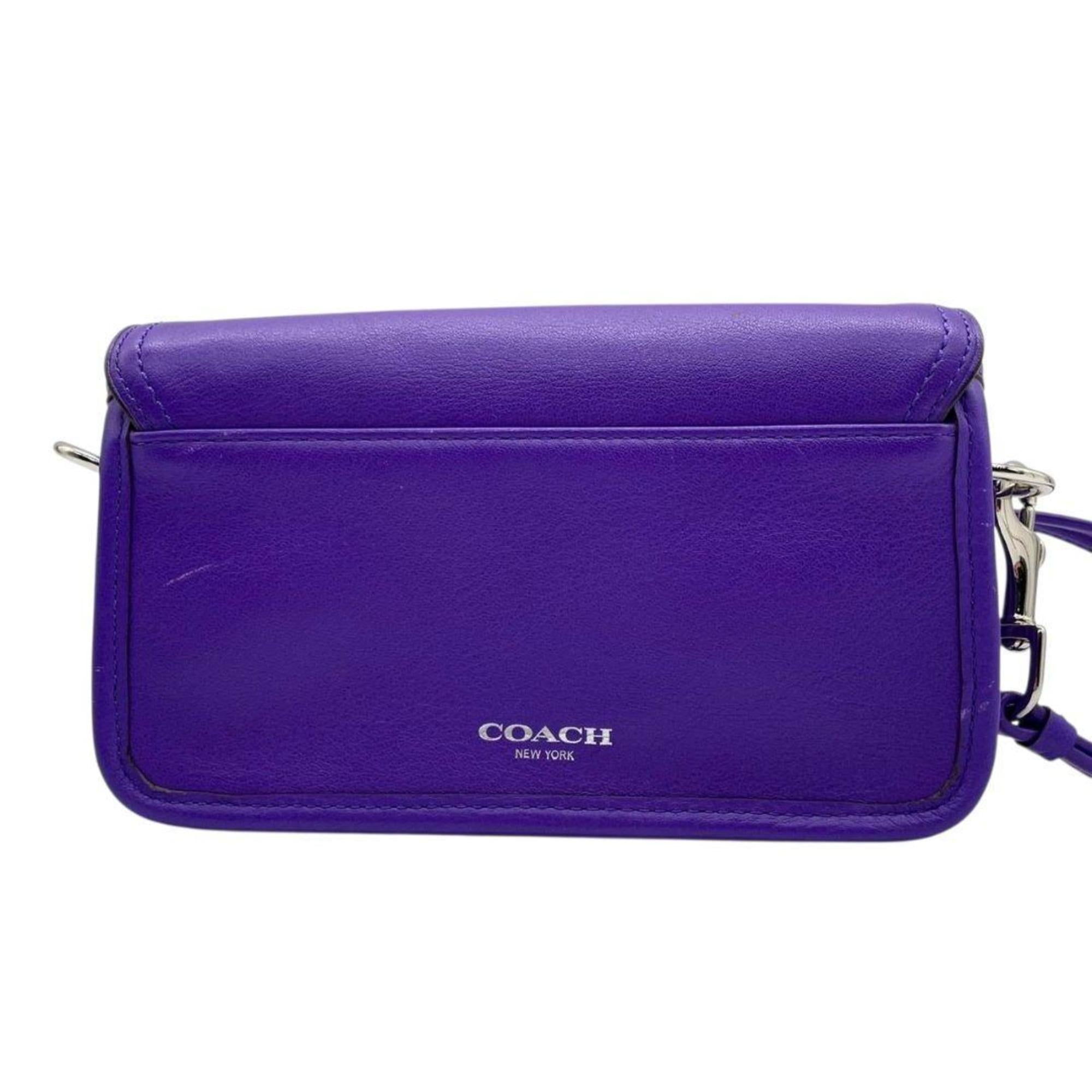 Coach Purple Leather Shoulder Bag (Pre-Owned)
