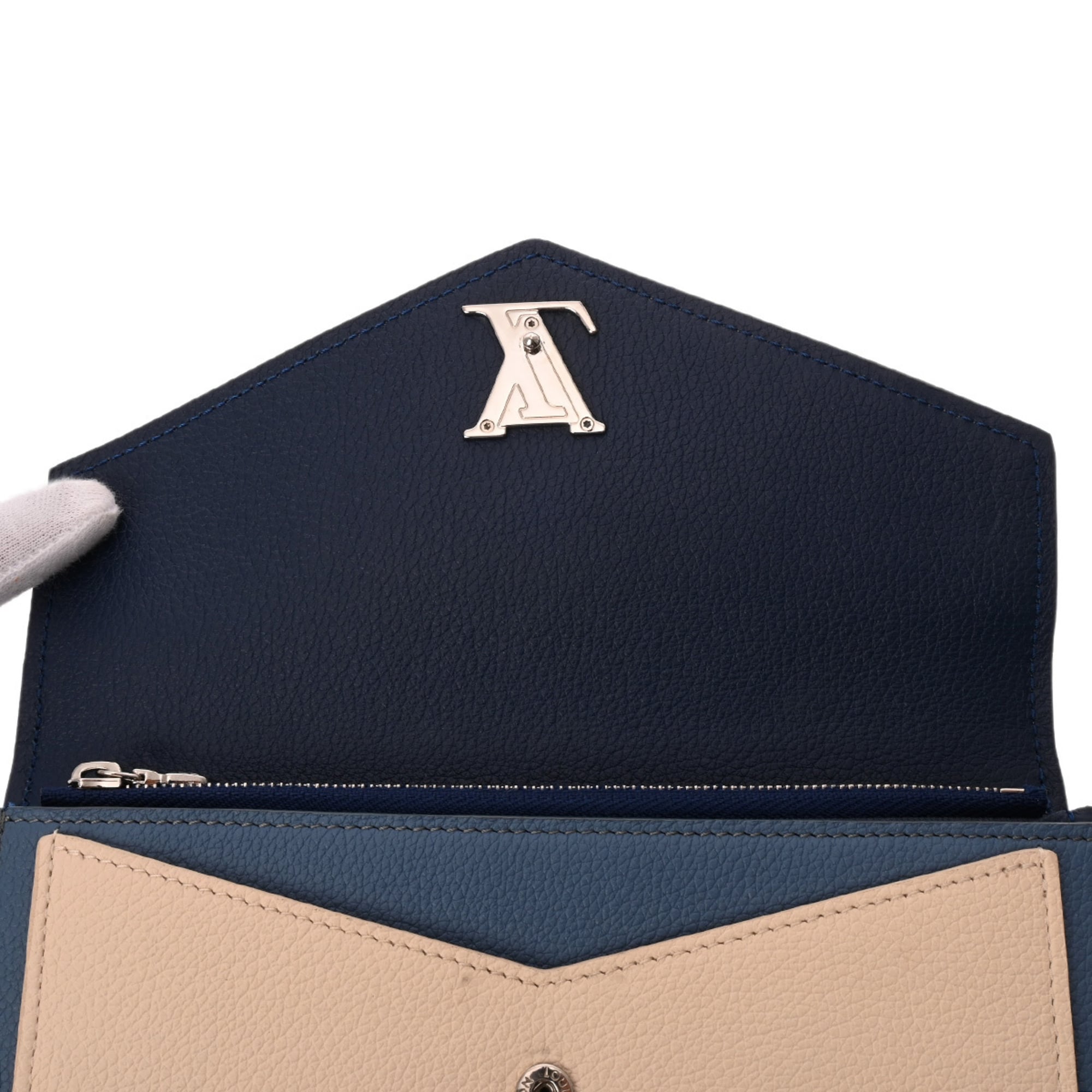 Louis Vuitton Blue Jean Leather Long Wallet (Bi-Fold) (Pre-Owned)