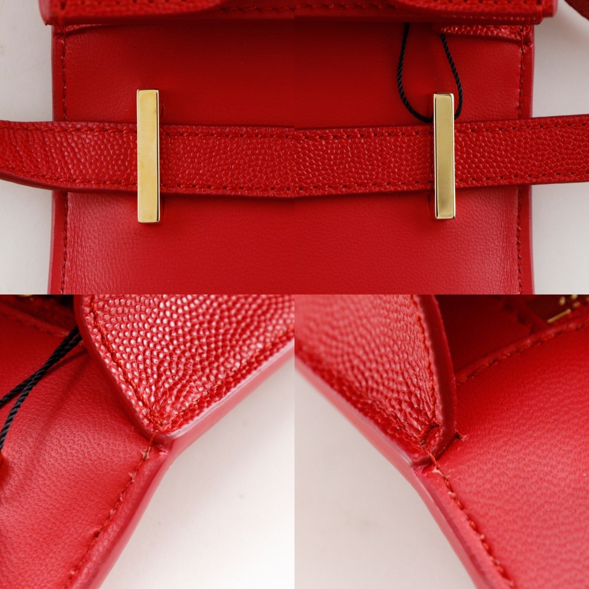 Burberry Red Color Leather Shoulder Bag (Pre-Owned)
