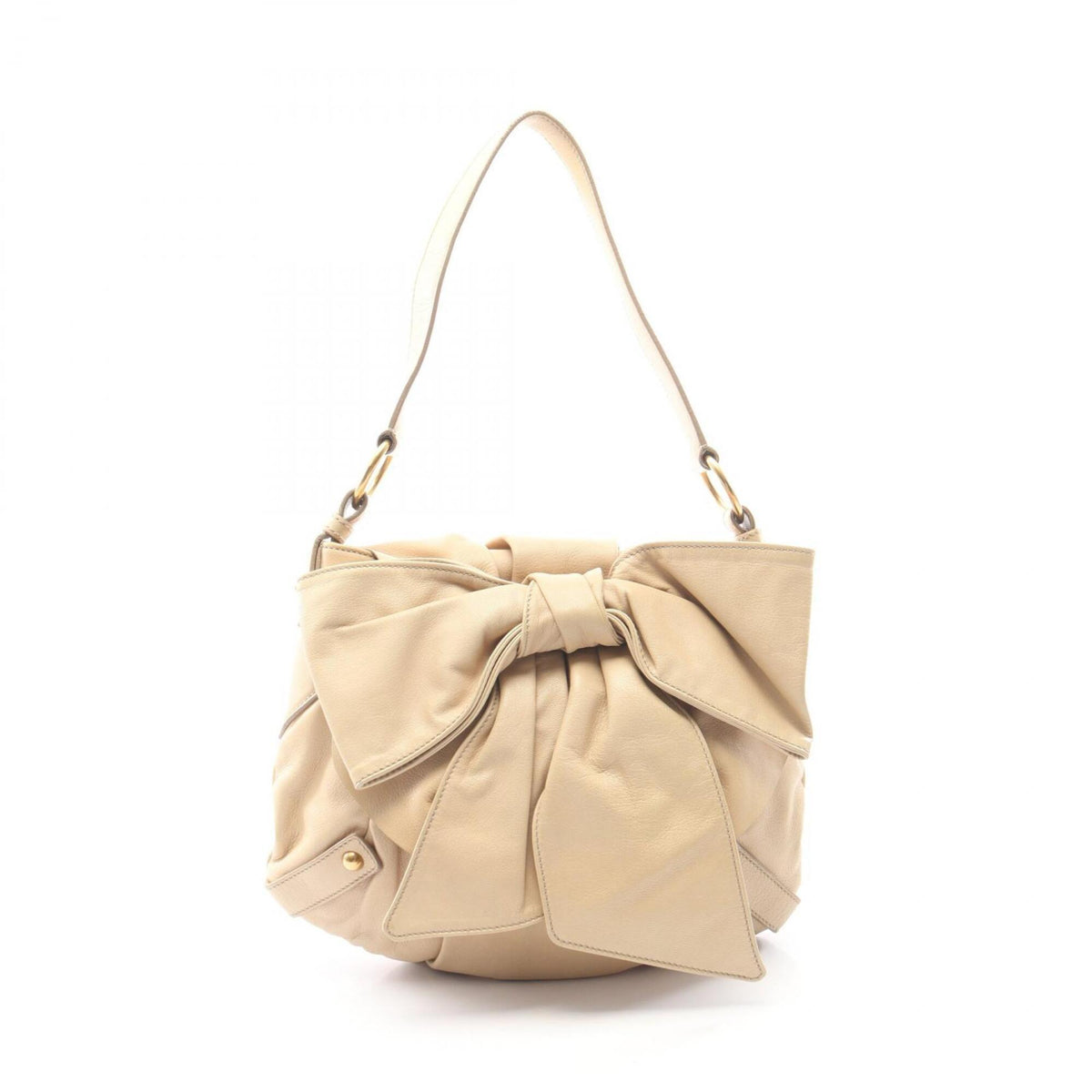 Yves Saint Laurent Beige Leather Handbag Shoulder Bag (Pre-Owned)