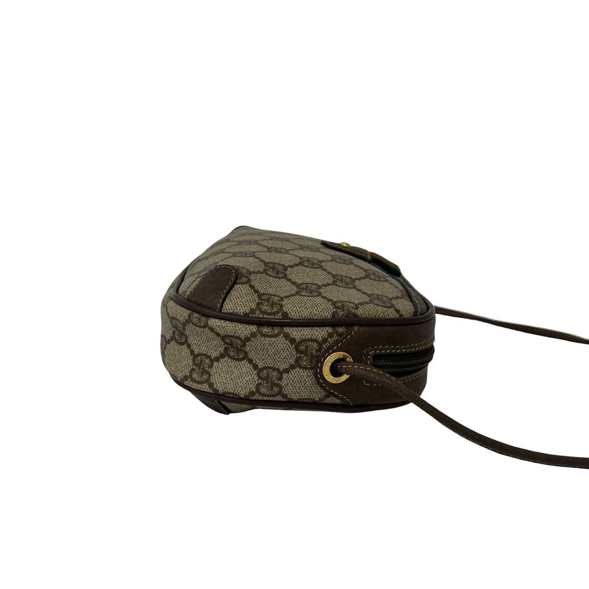 Gucci Brown Green Red Color Leather Pvc Shoulder Bag (Pre-Owned)