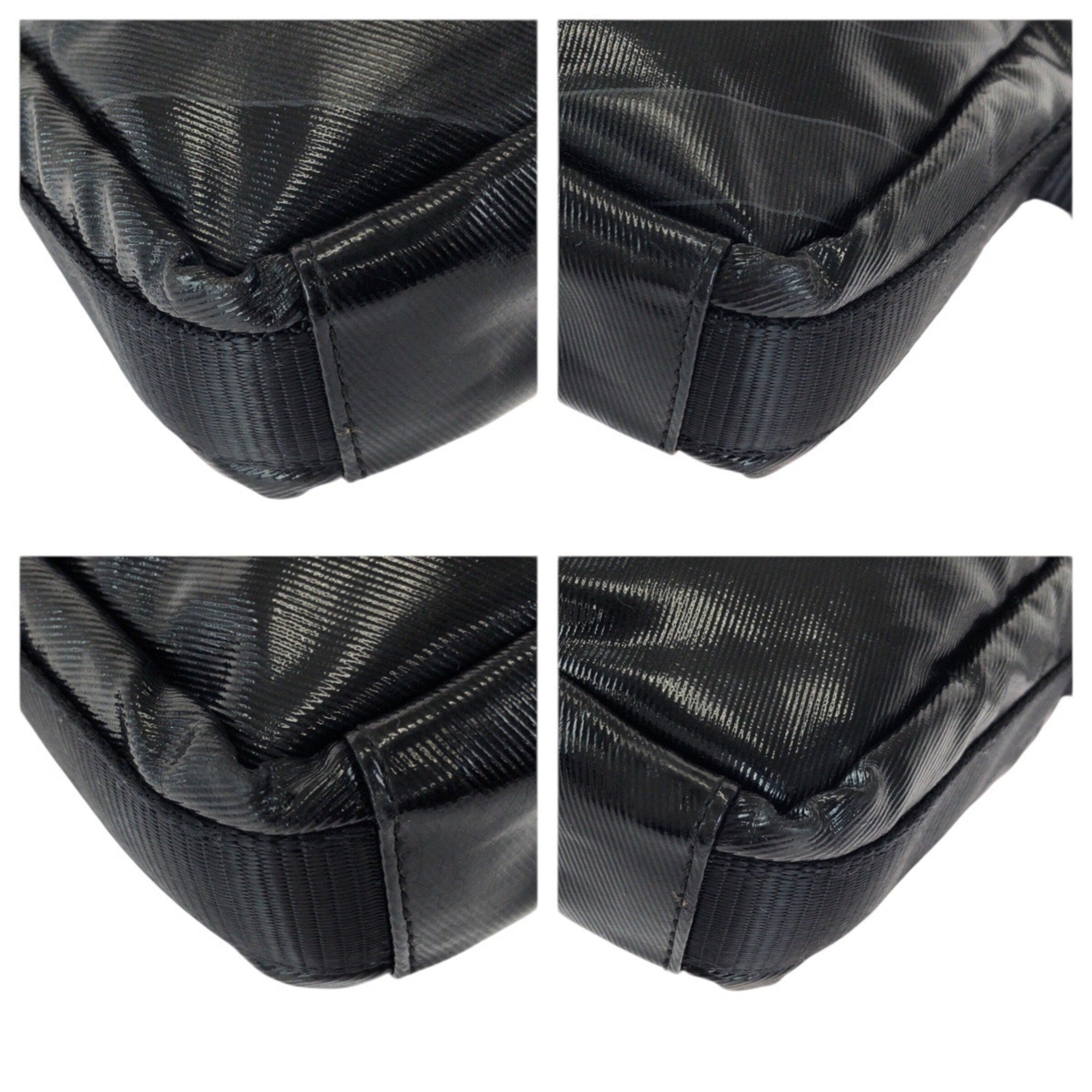 Chanel Black Coated Canvas Shoulder Bag (Pre-Owned)