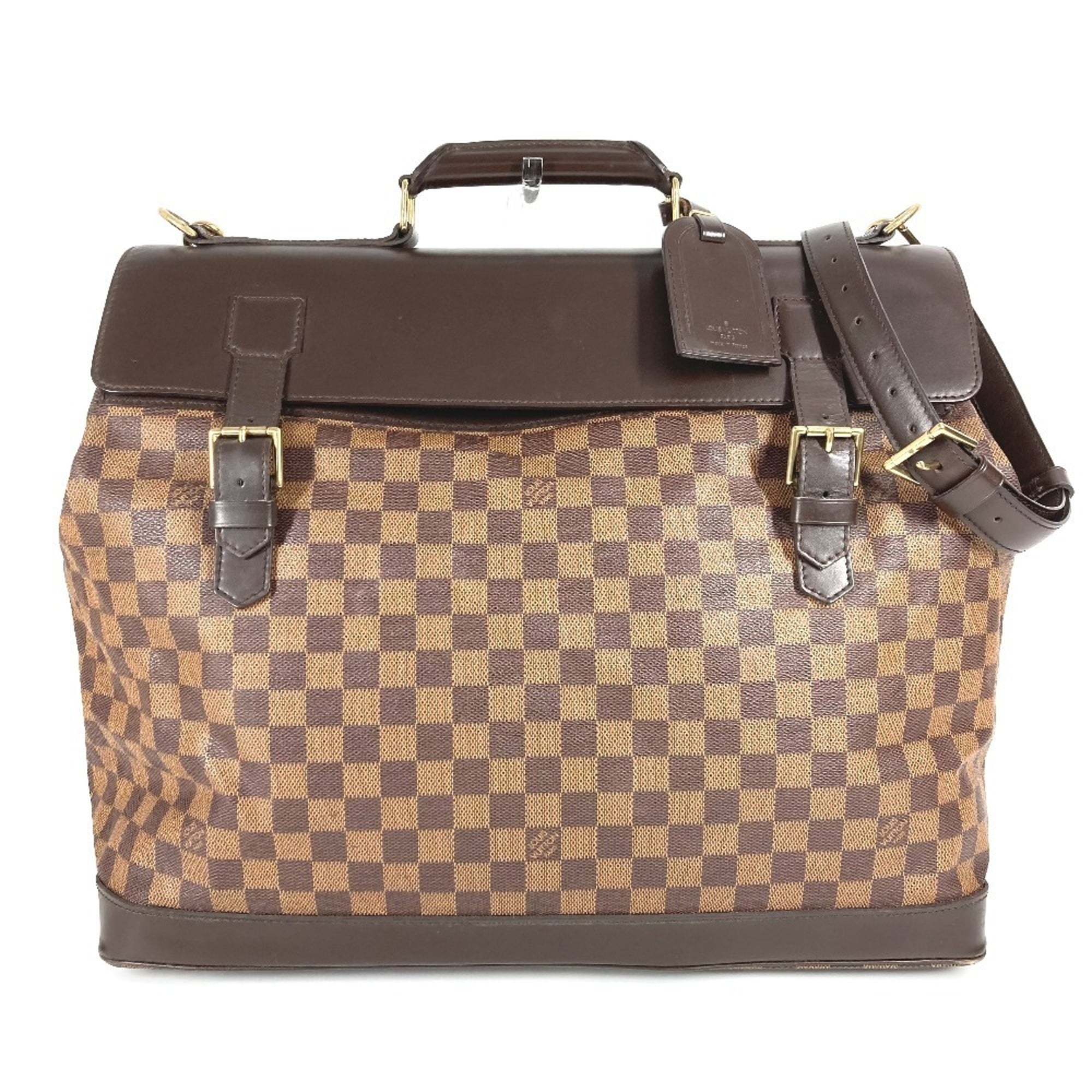 Louis Vuitton Brown Damier Canvas Ebene Damier Canvas Boston Bag Handbag Shoulder Bag (Pre-Owned)