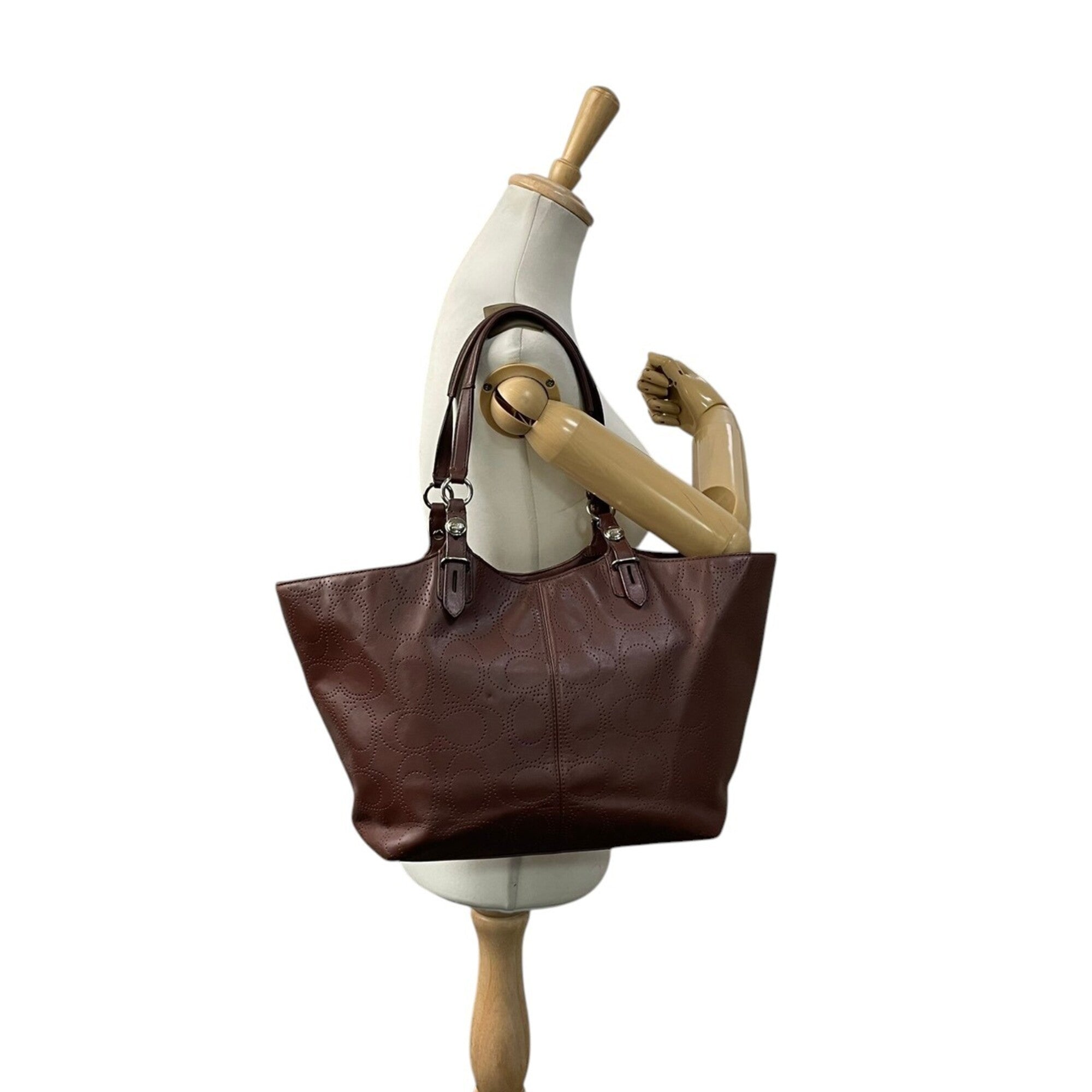 Coach Brown Leather Handbag Shoulder Bag Tote Bag (Pre-Owned)