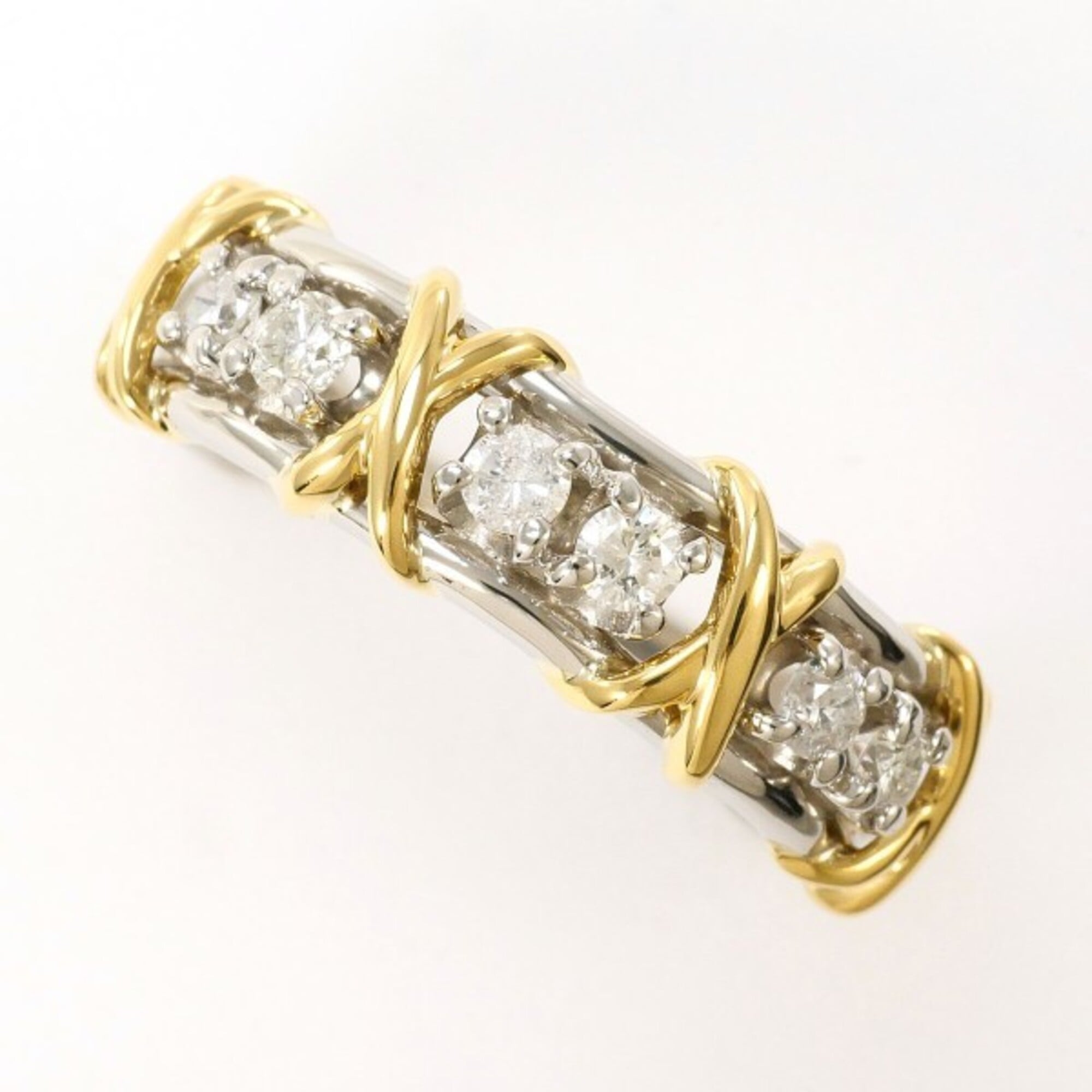 Unbranded Platinum Yellow Gold Yellow Gold (18K) Platinum 900 Band Ring (Pre-Owned)