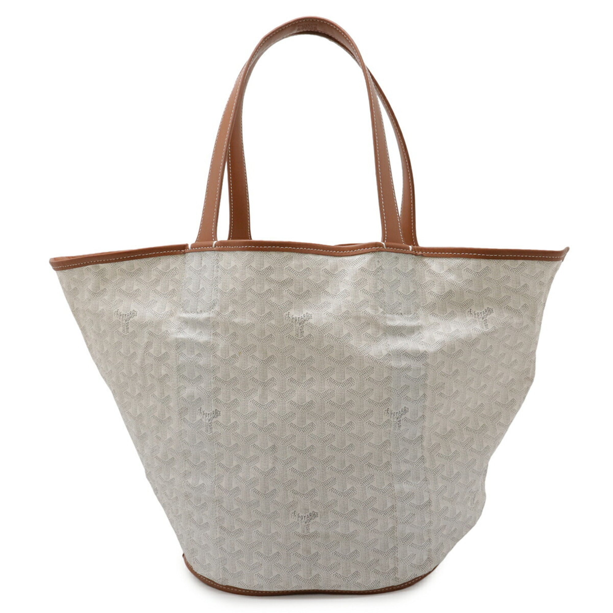 Goyard Brown White Coated Canvas Handbag Shoulder Bag Tote Bag (Pre-Owned)