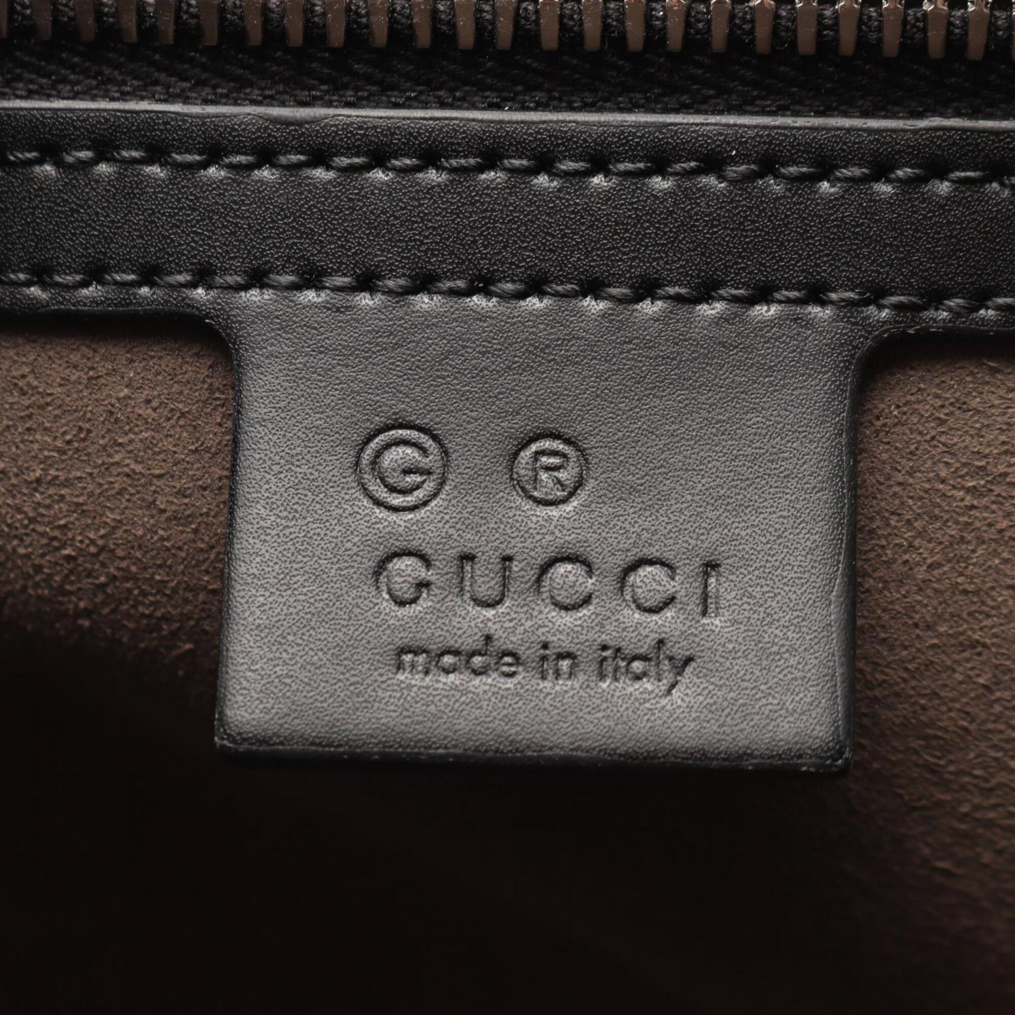 Gucci Beige Black Pvc Leather Boston Bag Handbag (Pre-Owned)