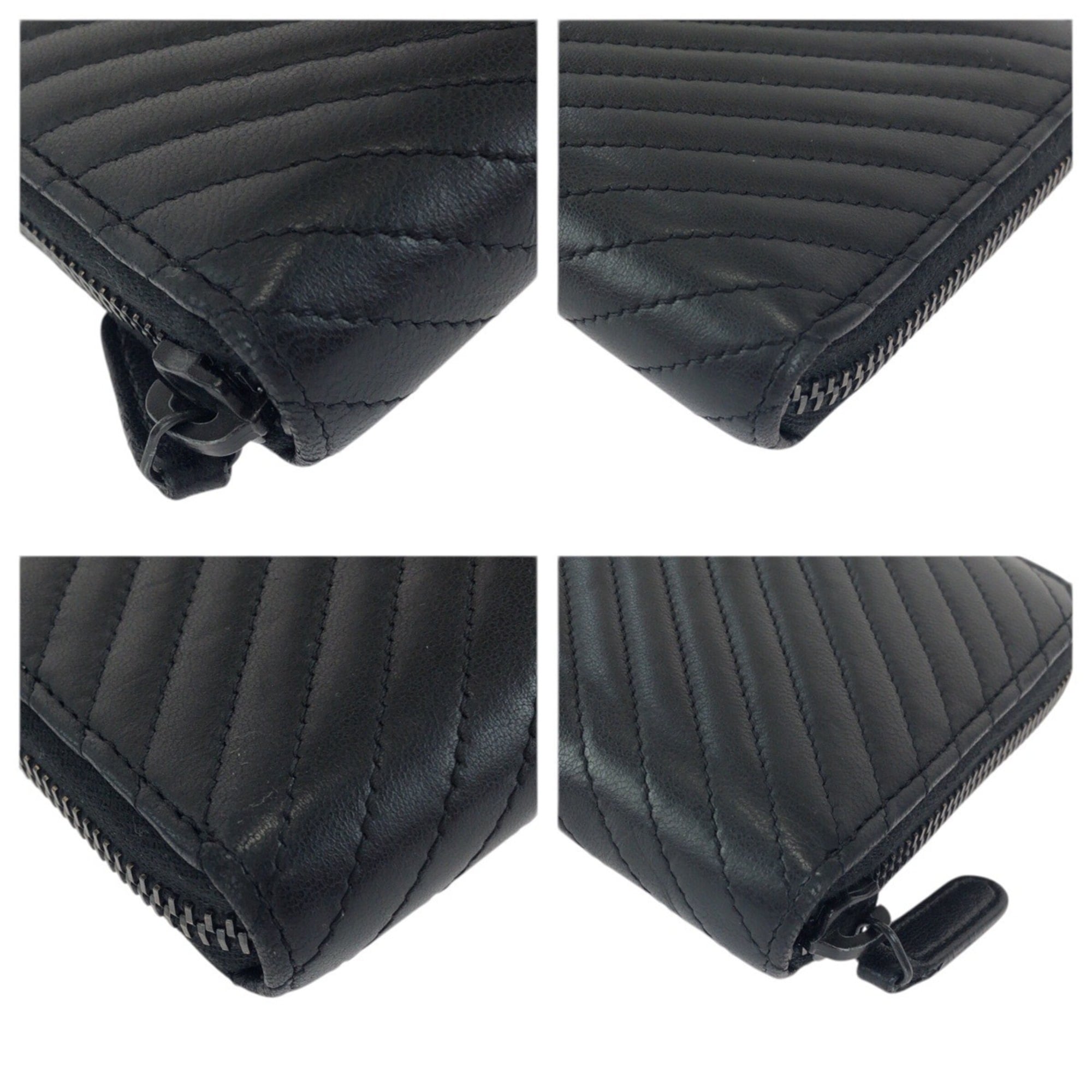 Chanel Black Leather Long Wallet (Bi-Fold) (Pre-Owned)