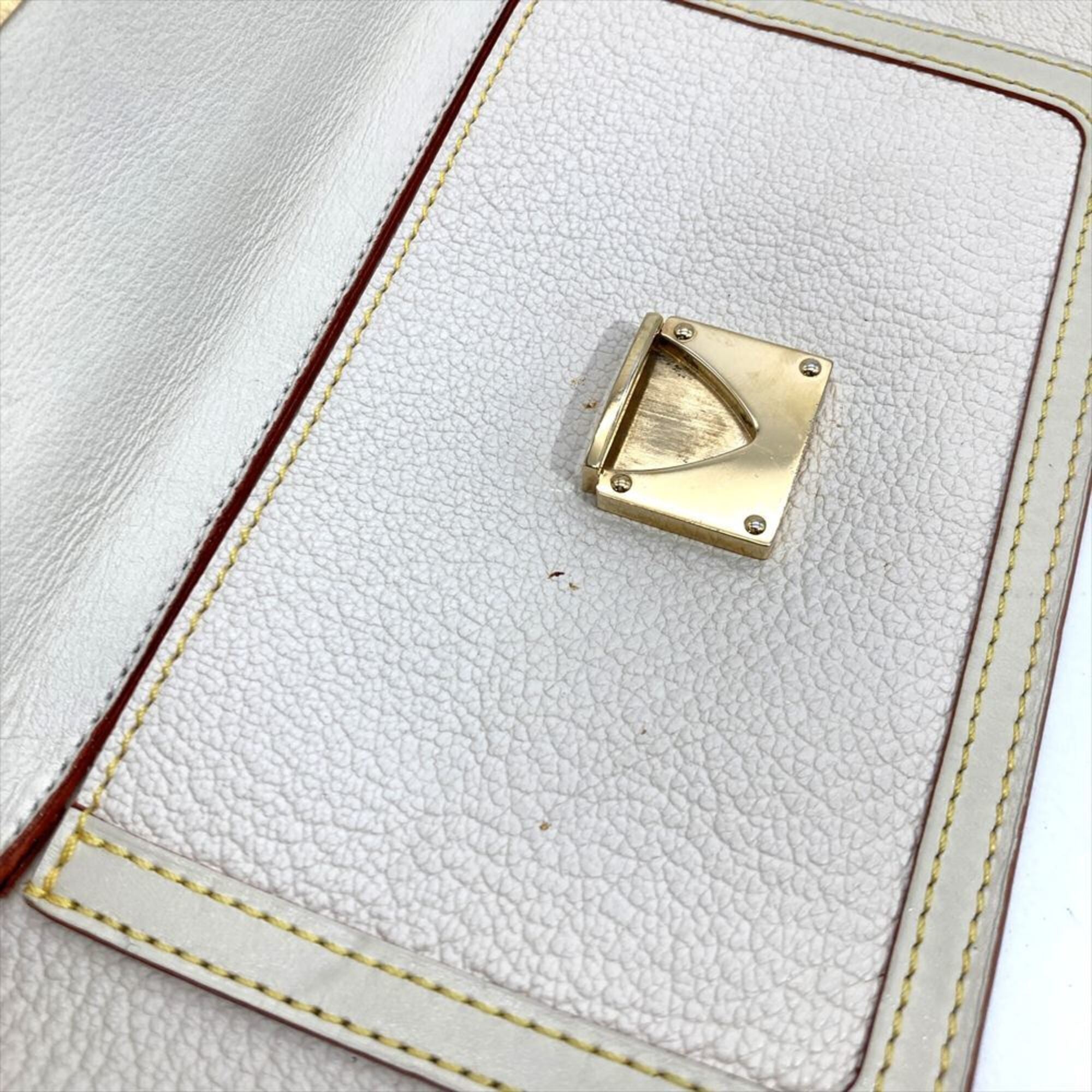 Louis Vuitton Blanc White Suhali Leather Handbag Pouch (Pre-Owned)