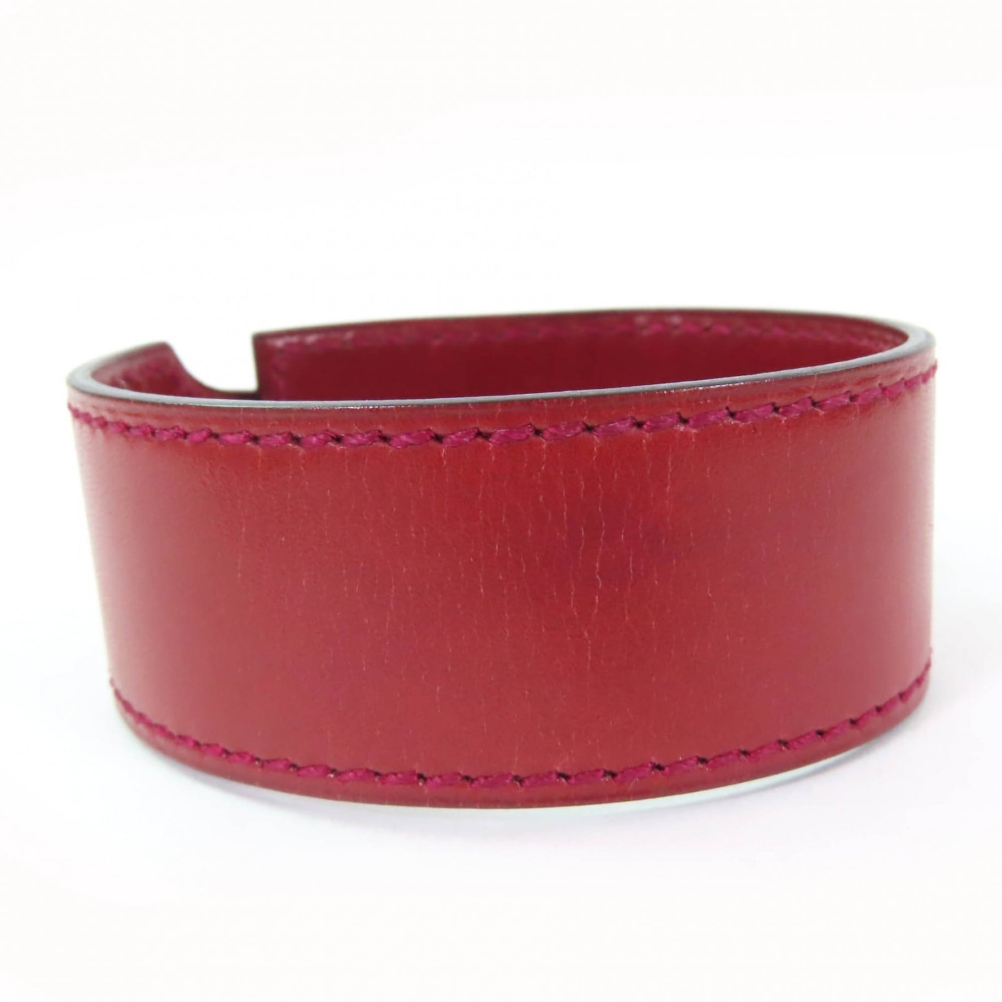 Hermes Bordeaux Leather Charm Bracelet (Pre-Owned)