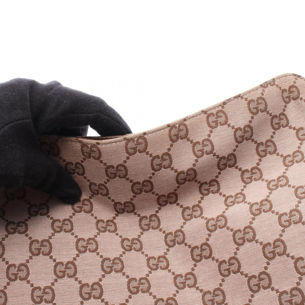 Gucci Brown Pink Canvas Leather Handbag (Pre-Owned)