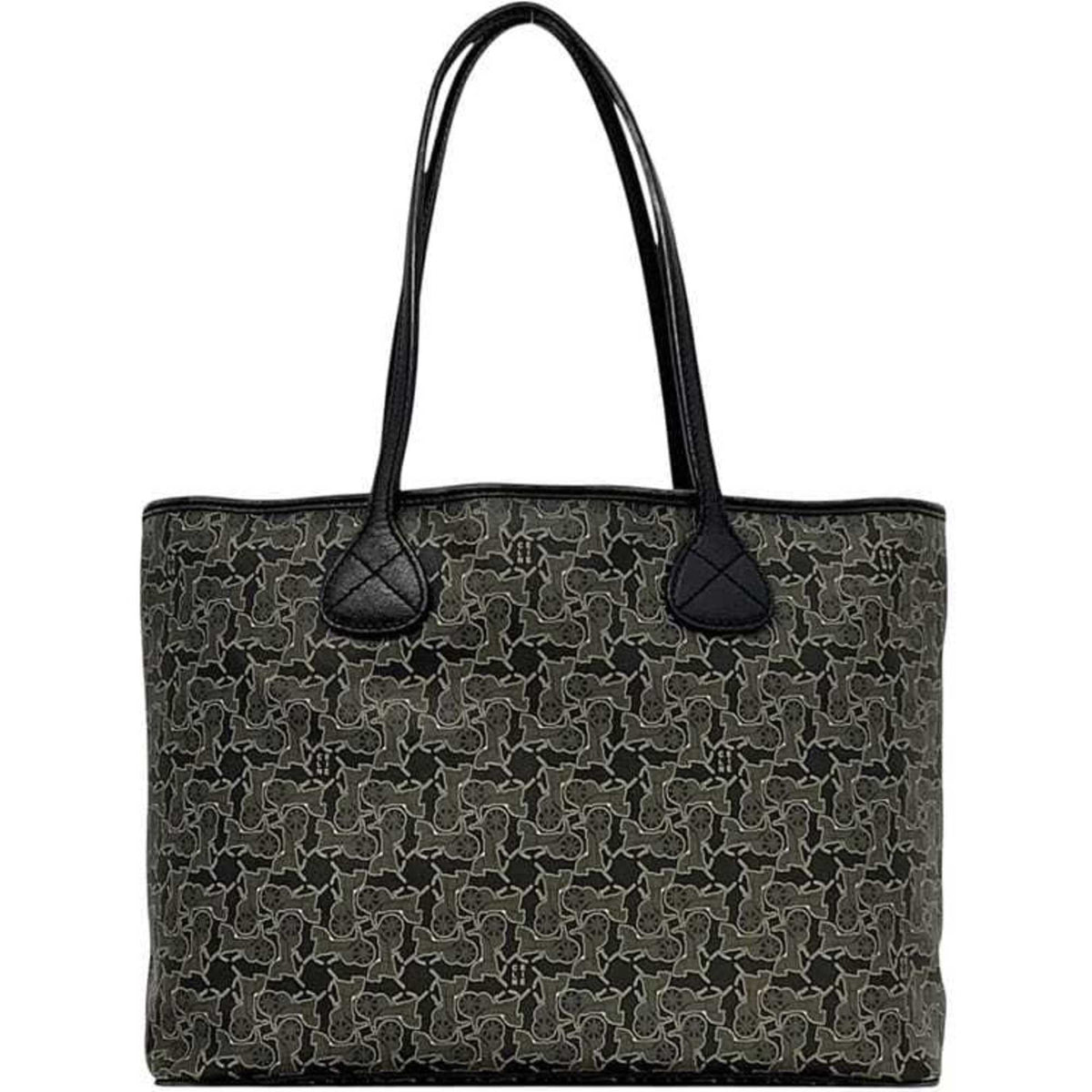 Celine Black Gray Pvc Leather Tote Bag (Pre-Owned)
