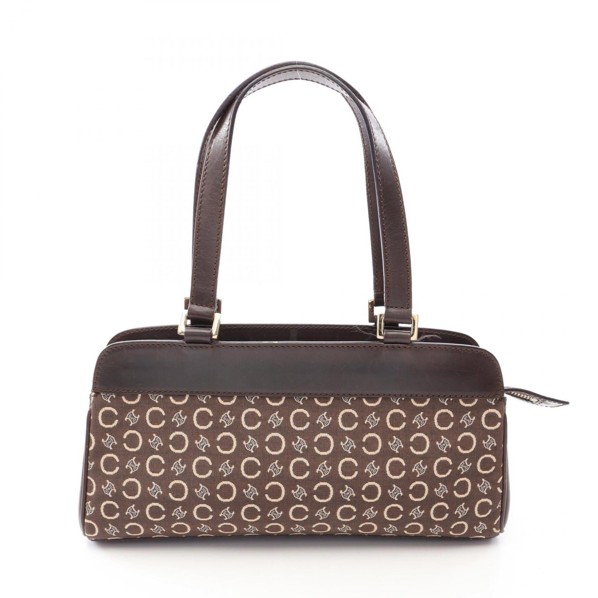 Celine Brown Canvas Leather Handbag (Pre-Owned)