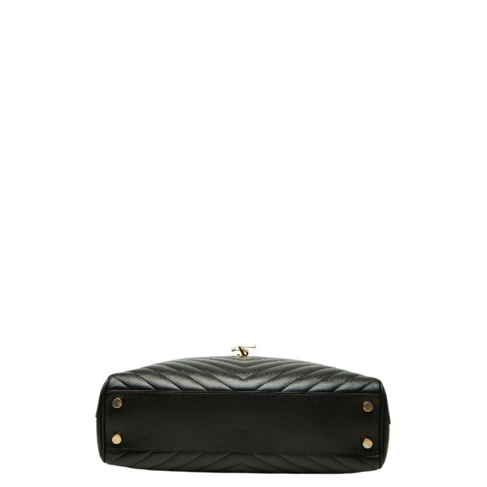 Saint Laurent Black Leather Shoulder Bag Tote Bag (Pre-Owned)