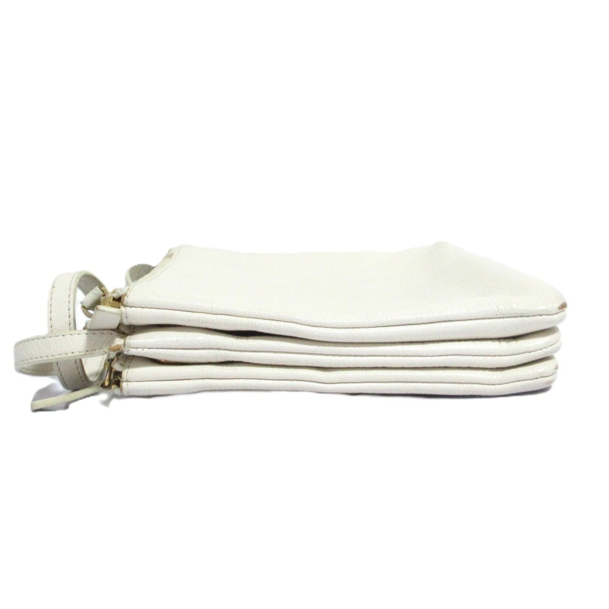 Celine Off-White White Leather Shoulder Bag (Pre-Owned)