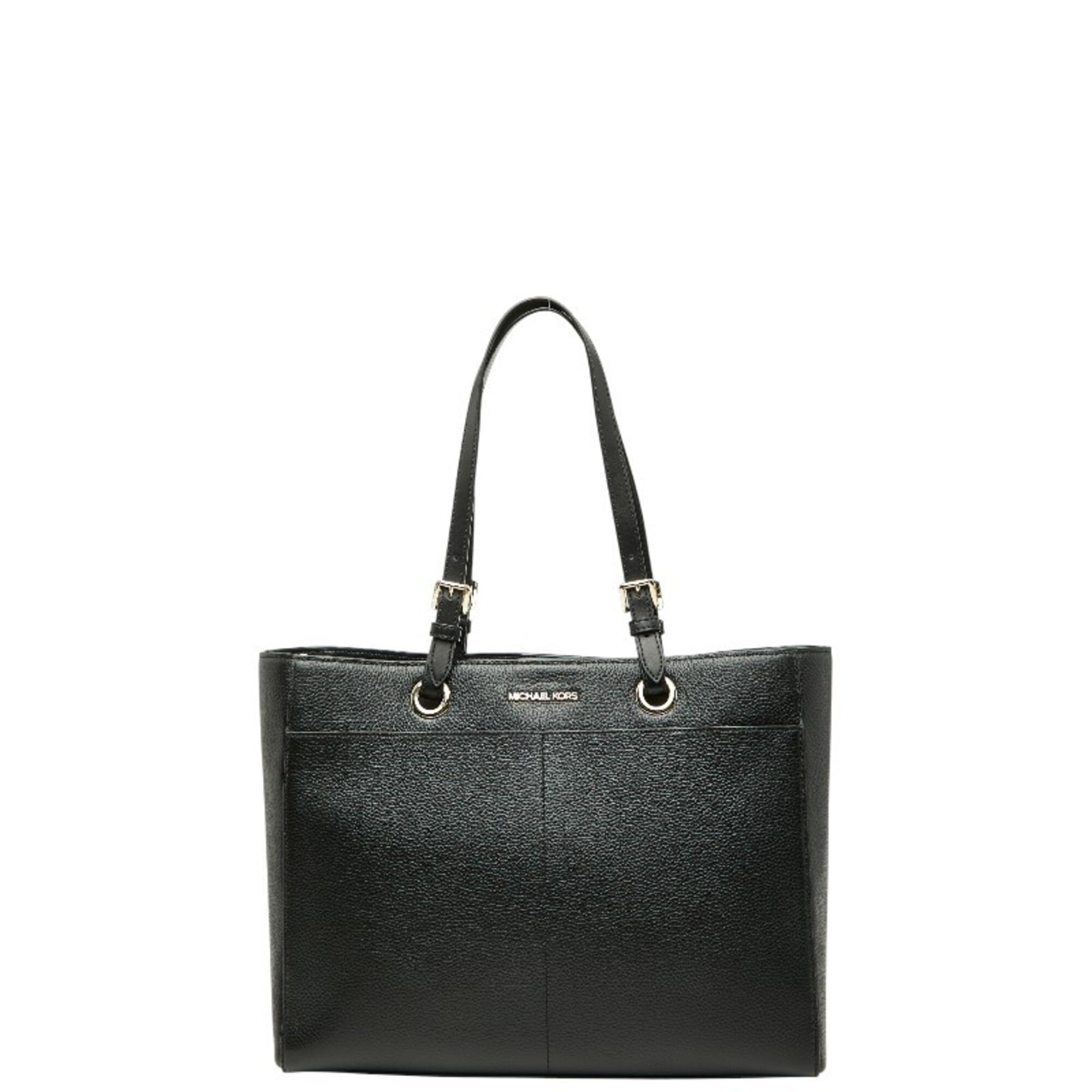 Michael Kors Black Leather Handbag Tote Bag (Pre-Owned)